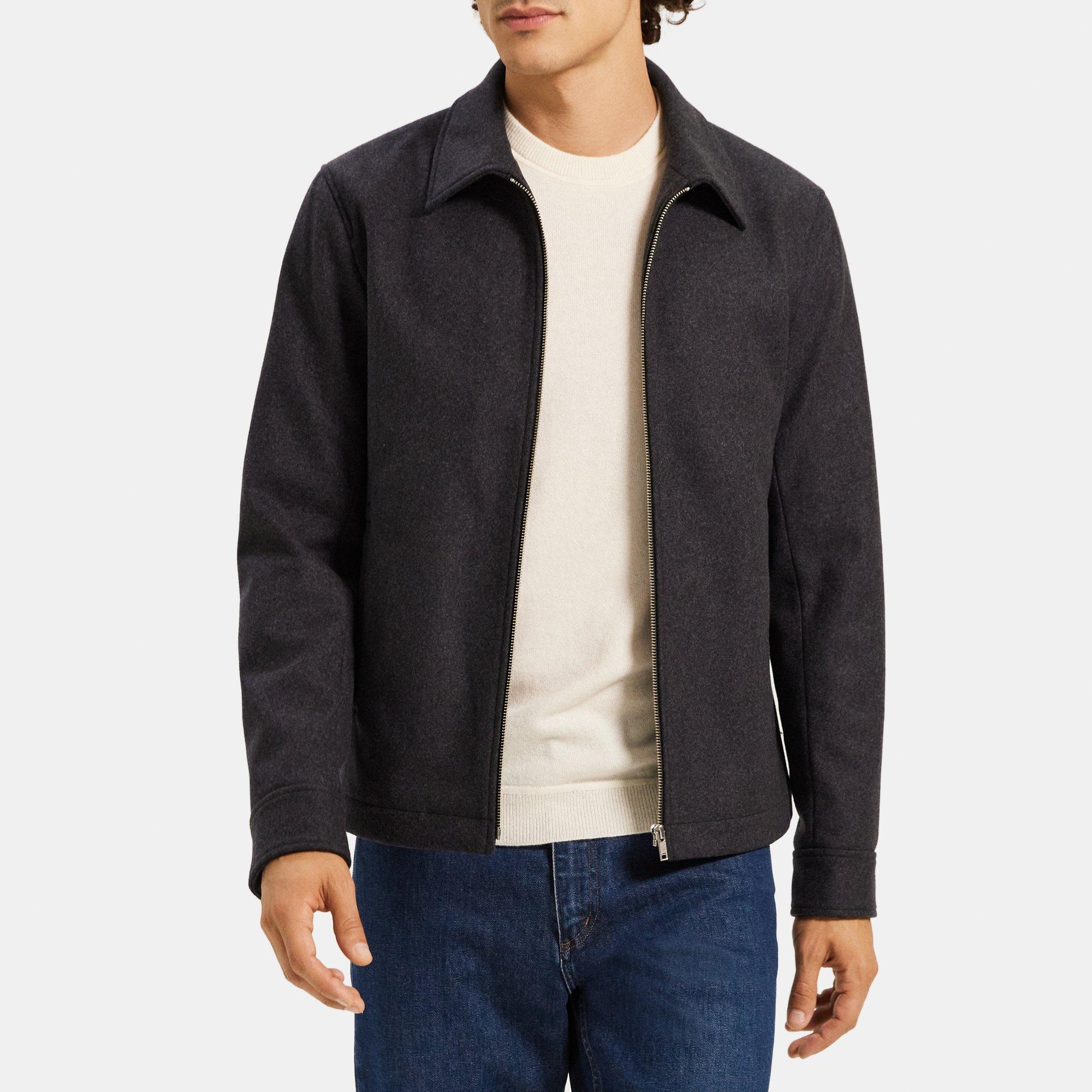 Wool Melton Zip Jacket | Theory Outlet