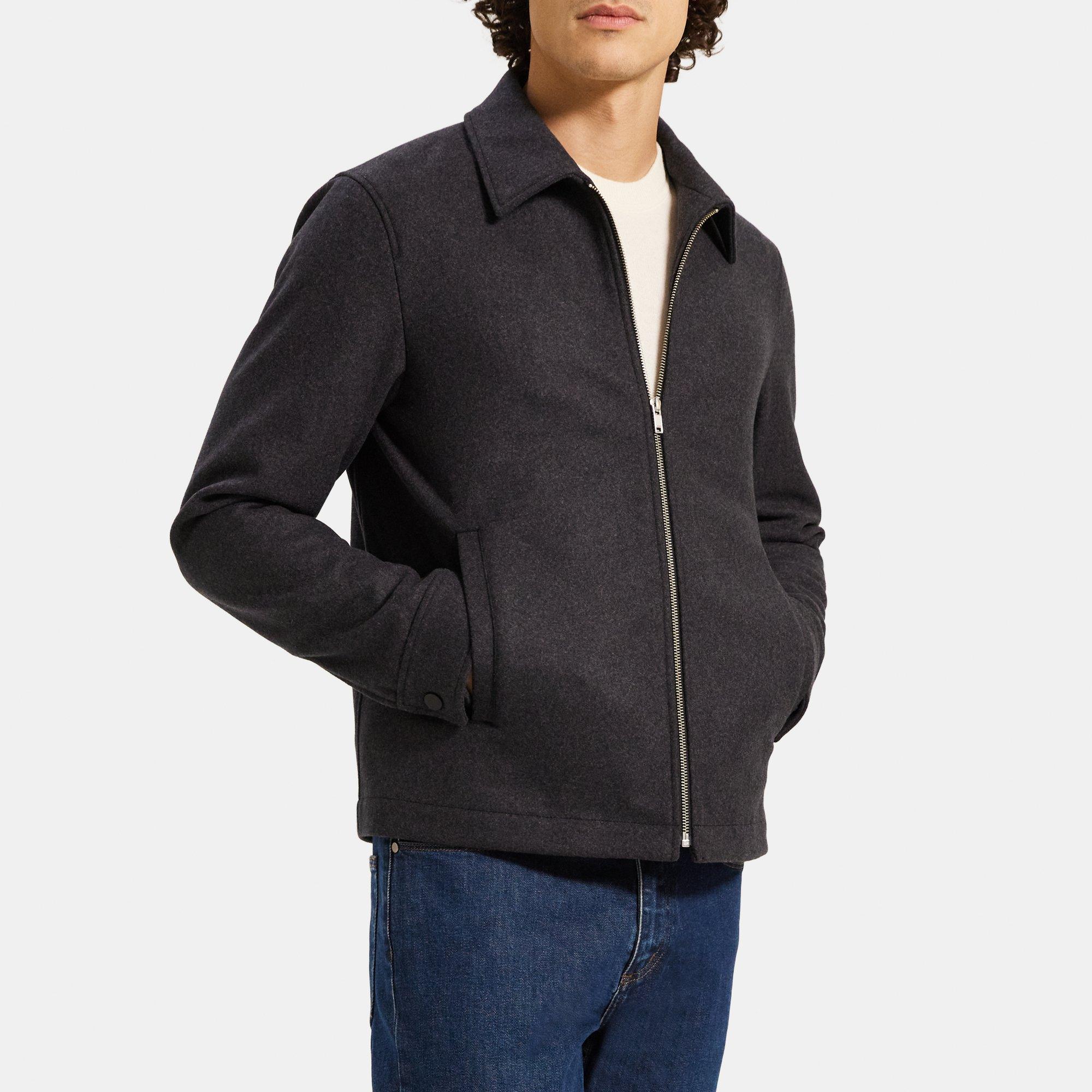 Wool Melton Zip Jacket | Theory Outlet
