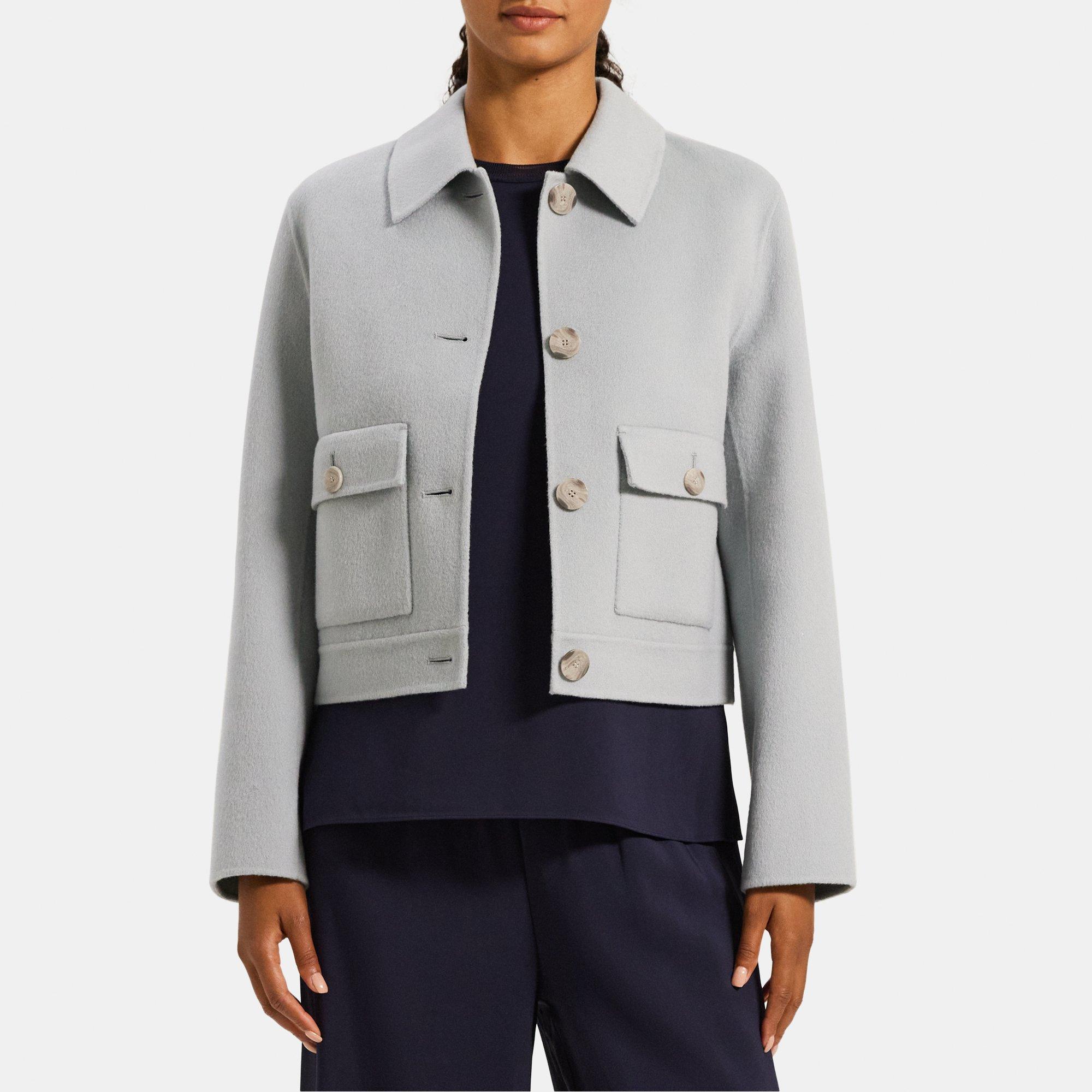 Double-Face Wool-Cashmere Flap Pocket Jacket | Theory Outlet Double-Face Wool-Cashmere Flap Pocket Jacket | Theory Outlet