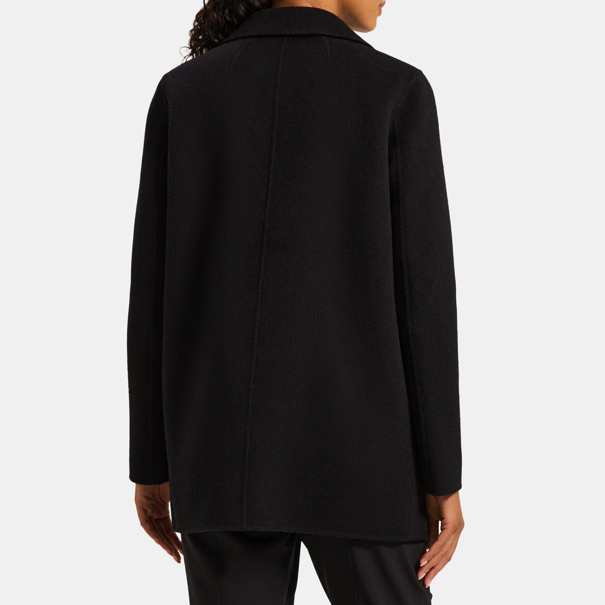 Double-Face Wool-Cashmere Open Front Coat