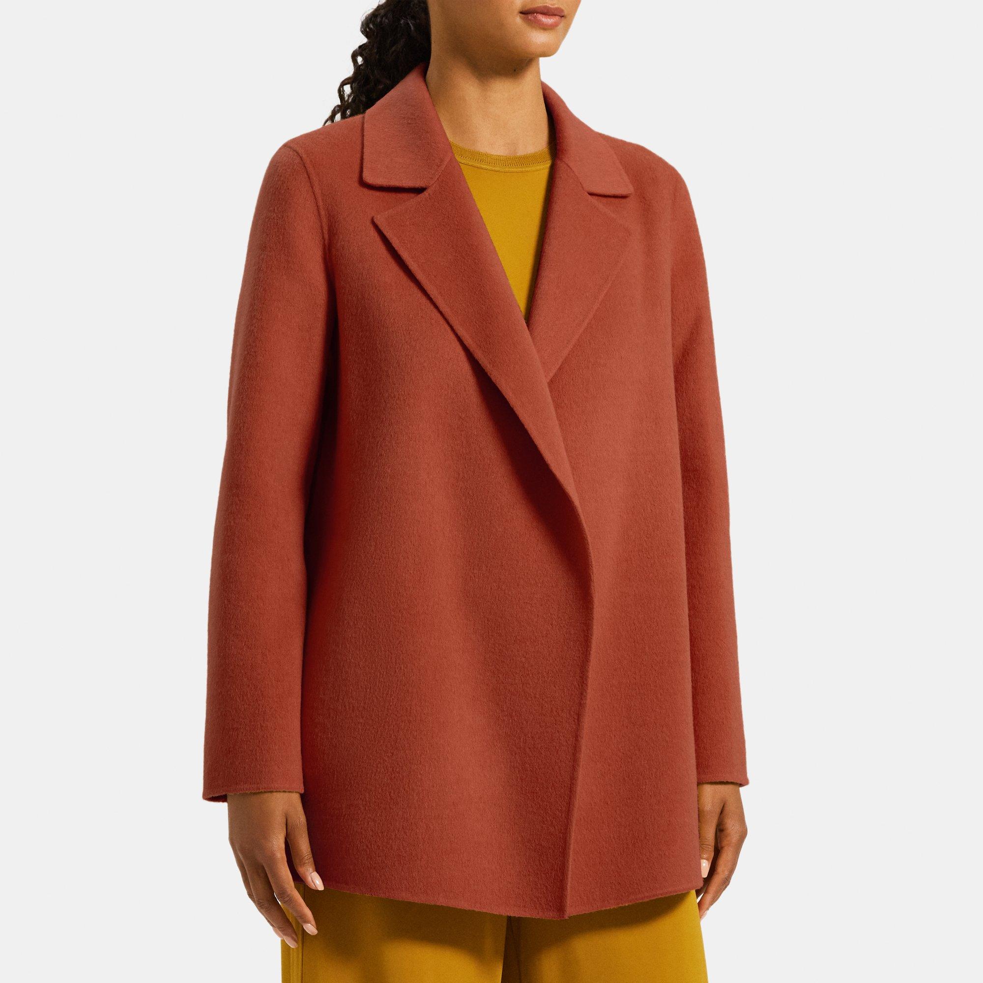 띠어리 우먼 울캐시미어 오픈 코트 Theory Open Front Coat in Double-Face Wool-Cashmere,COPPER RUST M071406R