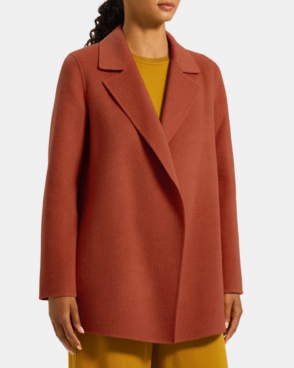 띠어리 우먼 울캐시미어 오픈 코트 Theory Open Front Coat in Double-Face Wool-Cashmere,COPPER RUST M071406R