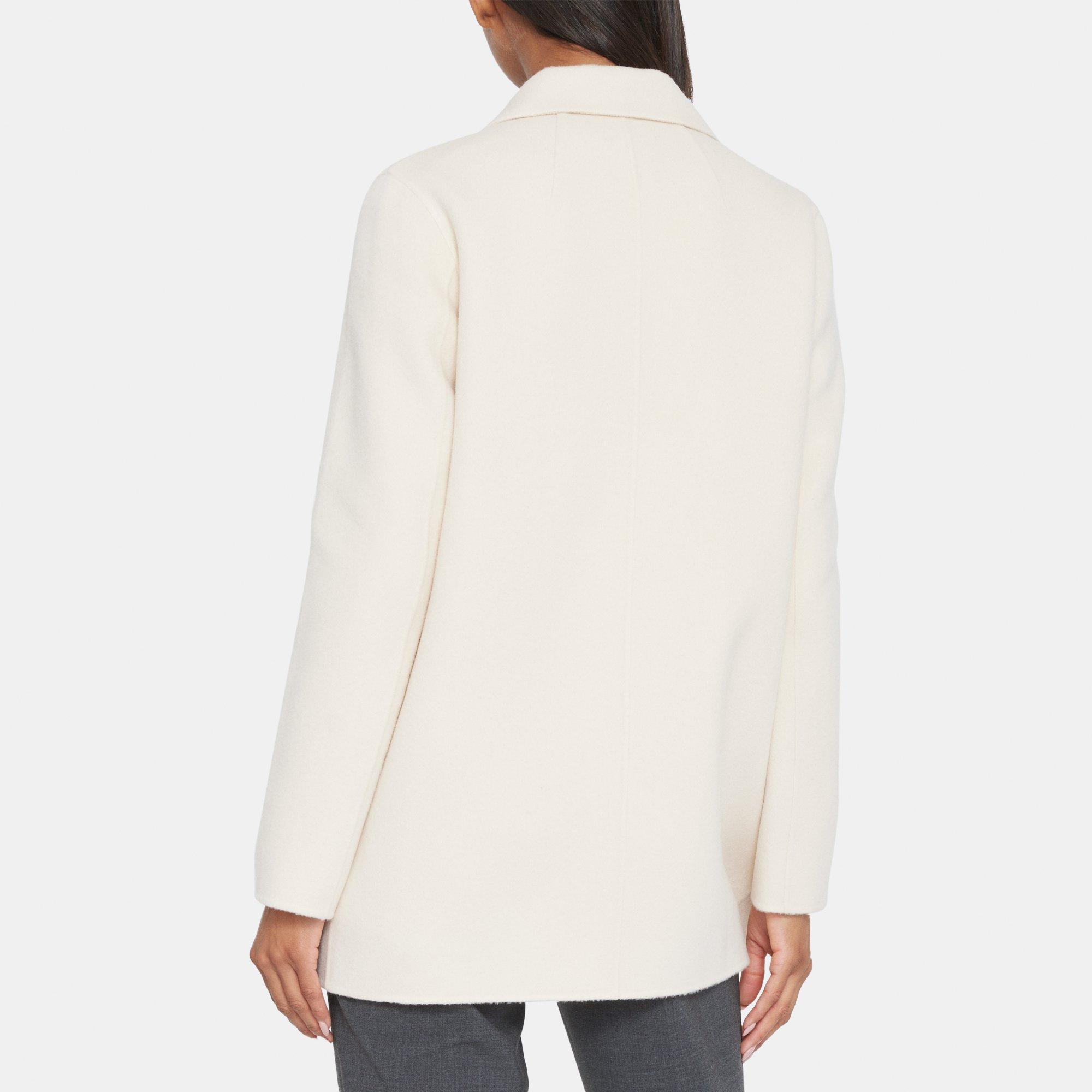 Double-Face Wool-Cashmere Open Front Coat