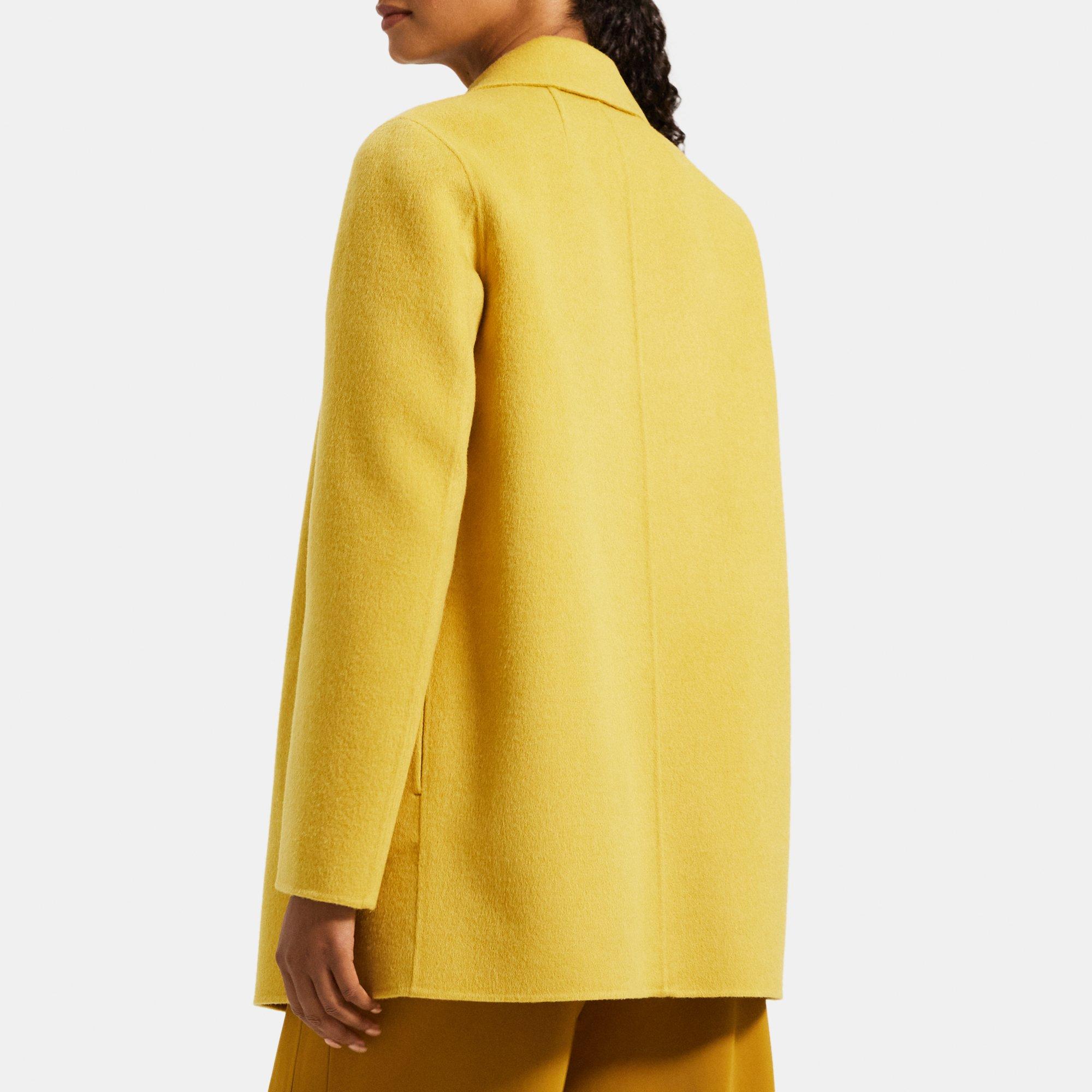 Double Faced Reversible Beige/ Light Yellow Coat - Lana Ricca