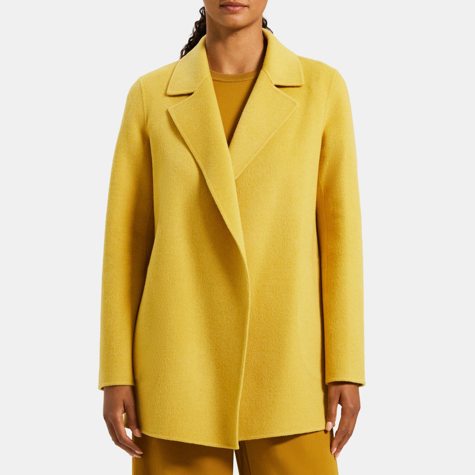 Double-Face Wool-Cashmere Open Front Coat