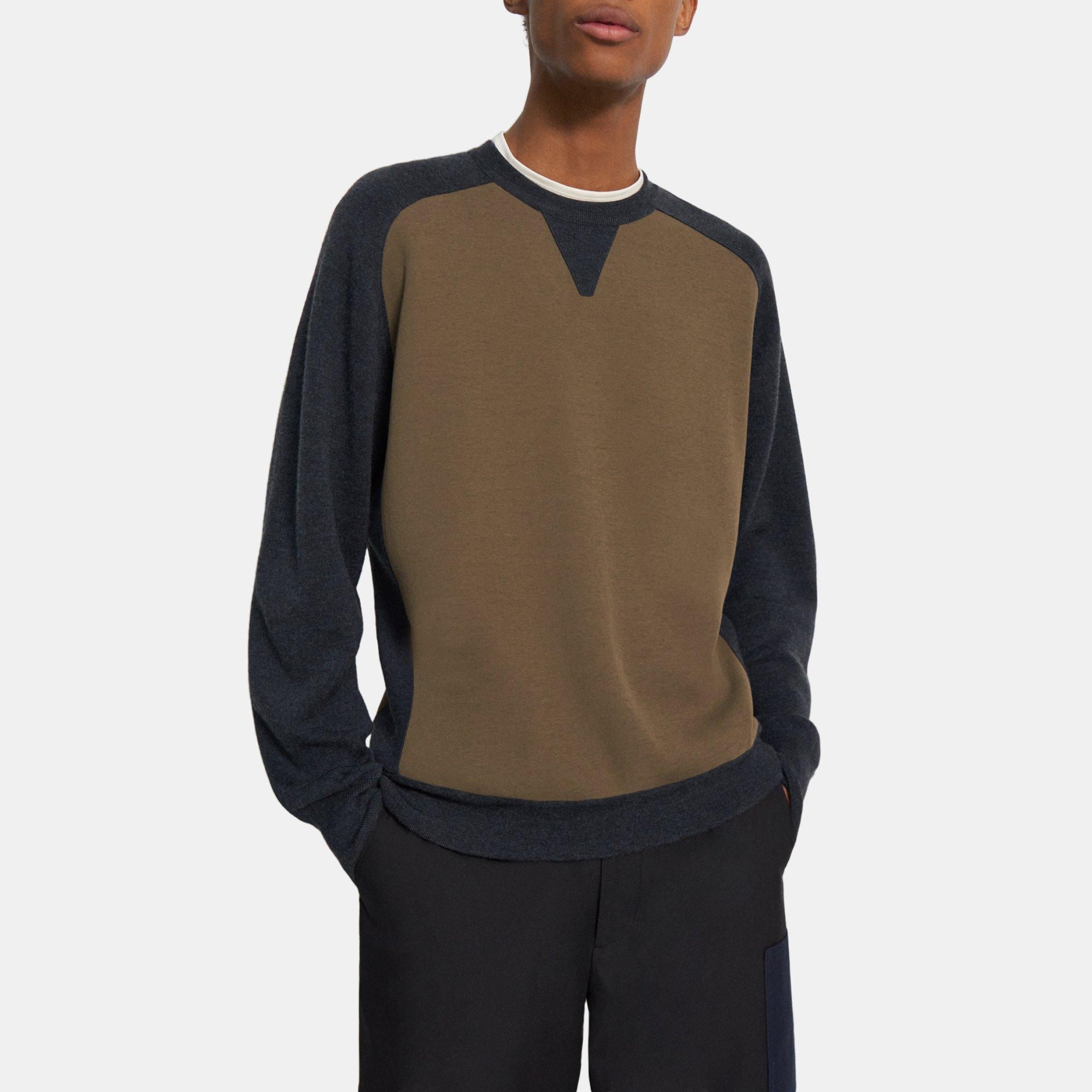 Theory Knit Combo Sweatshirt