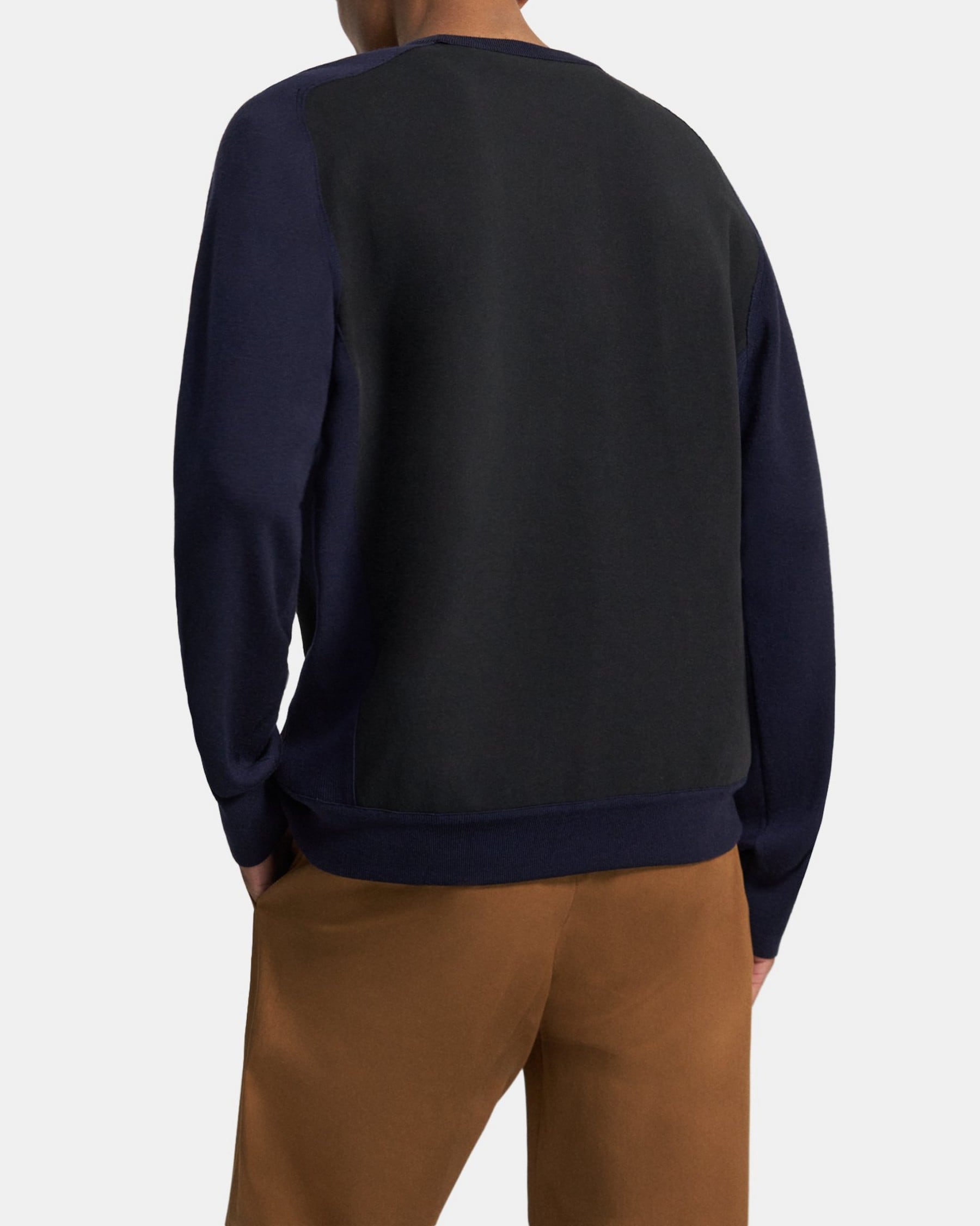 Blue Knit Combo Sweatshirt | Theory Project