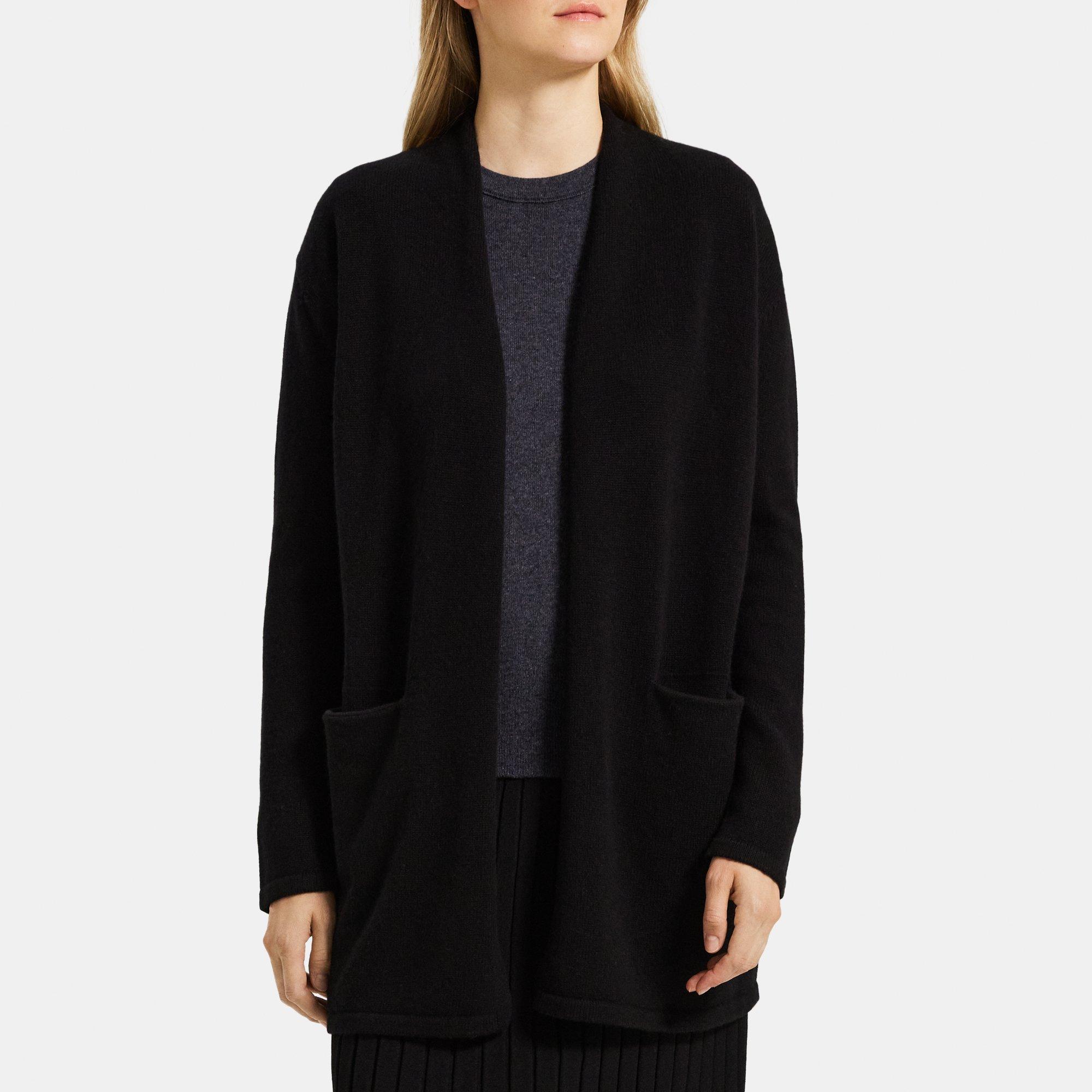 Theory Ashley Modal on sale Black Open-Front Cardigan