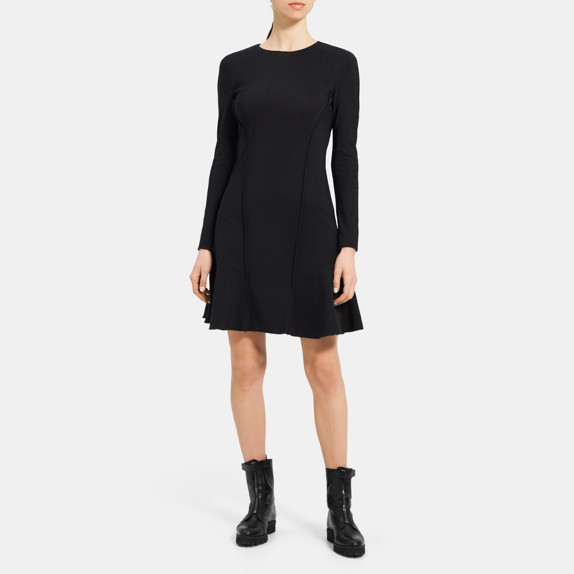 Theory Fit-and-Flare Dress in Performance Knit