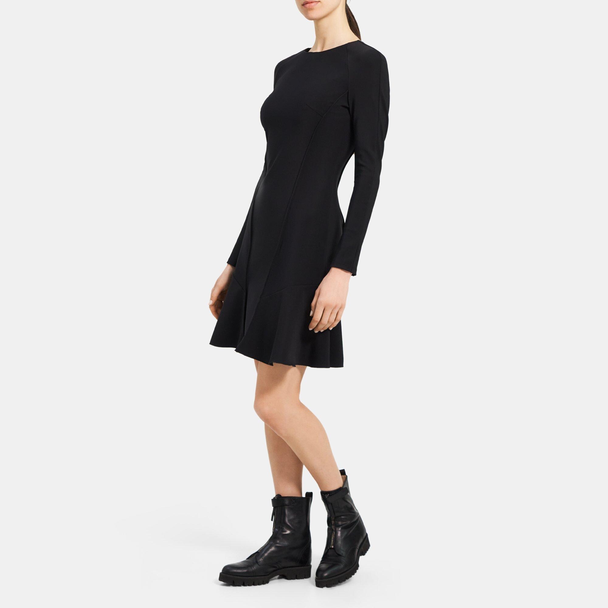 NWOT THEORY Tillora Long Sleeve Fit & Flare Dress - Dresses