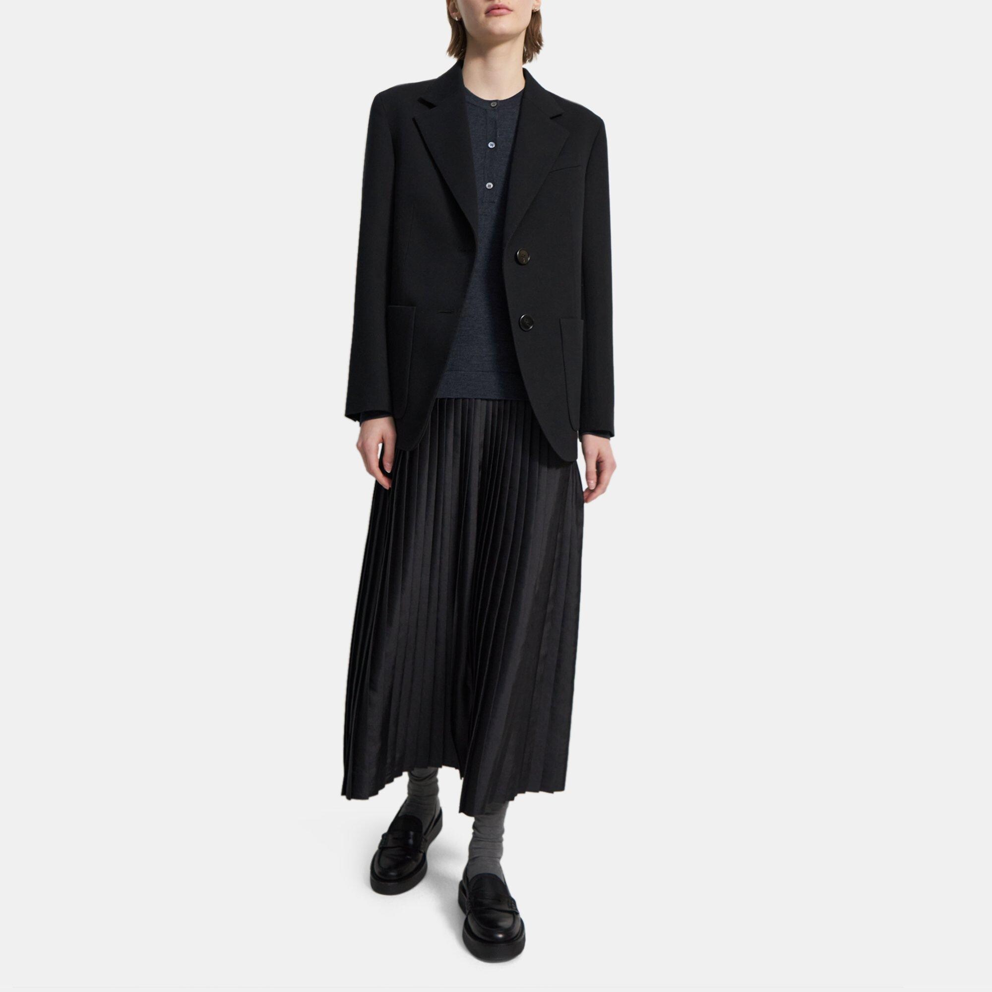 띠어리 Theory Cotton-Wool Twill Blazer,BLACK