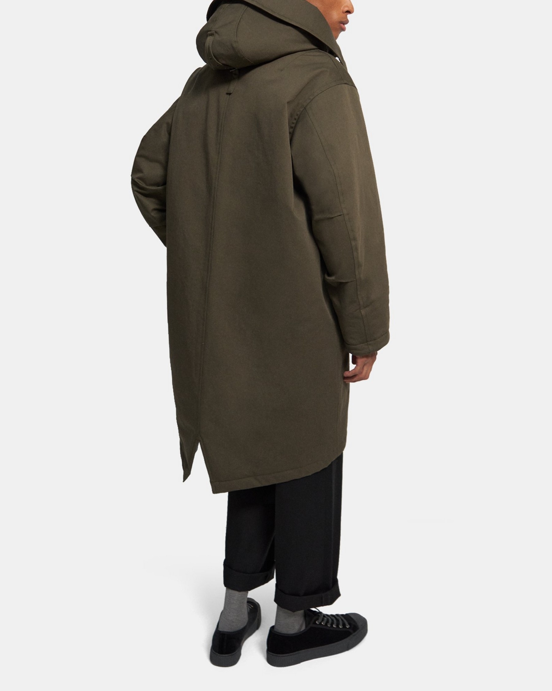 Hooded Cotton Parka | Theory Outlet