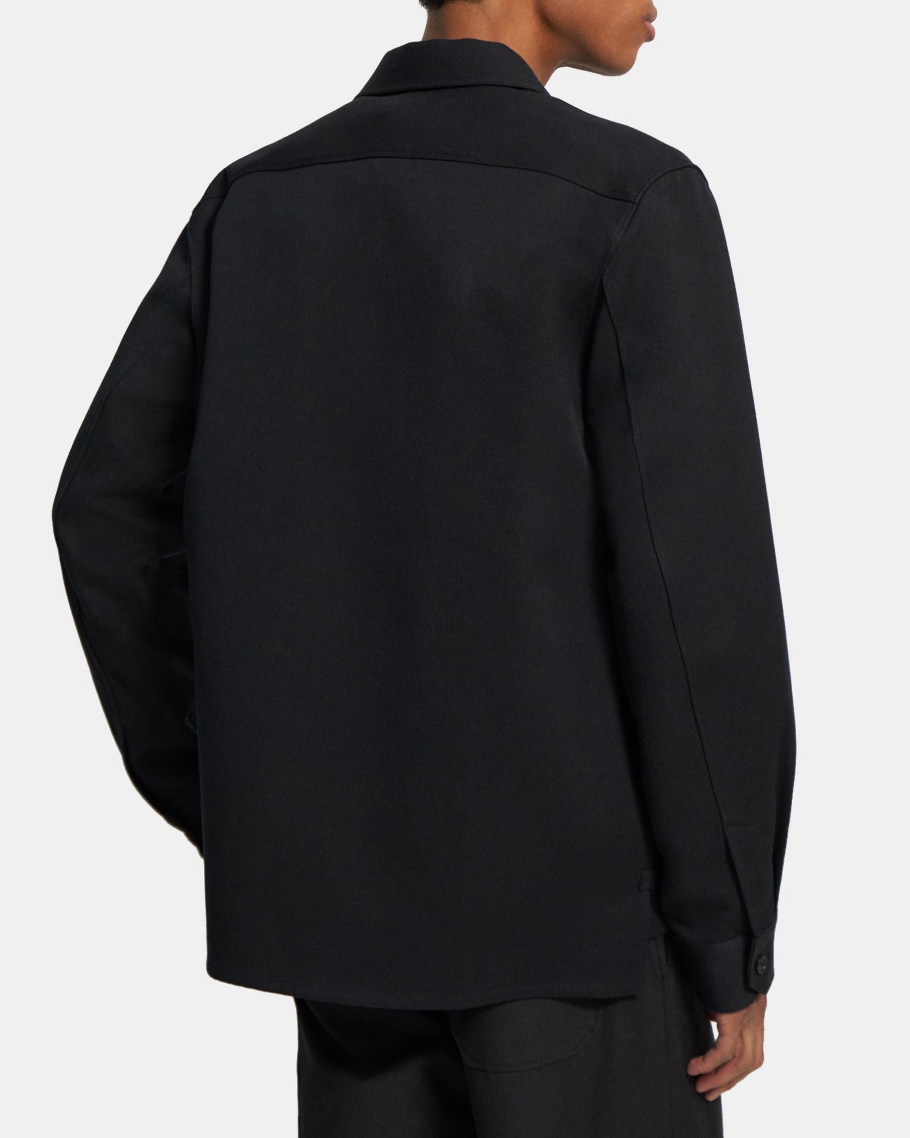 Black Cotton-Wool Twill Shirt Jacket | Theory Project