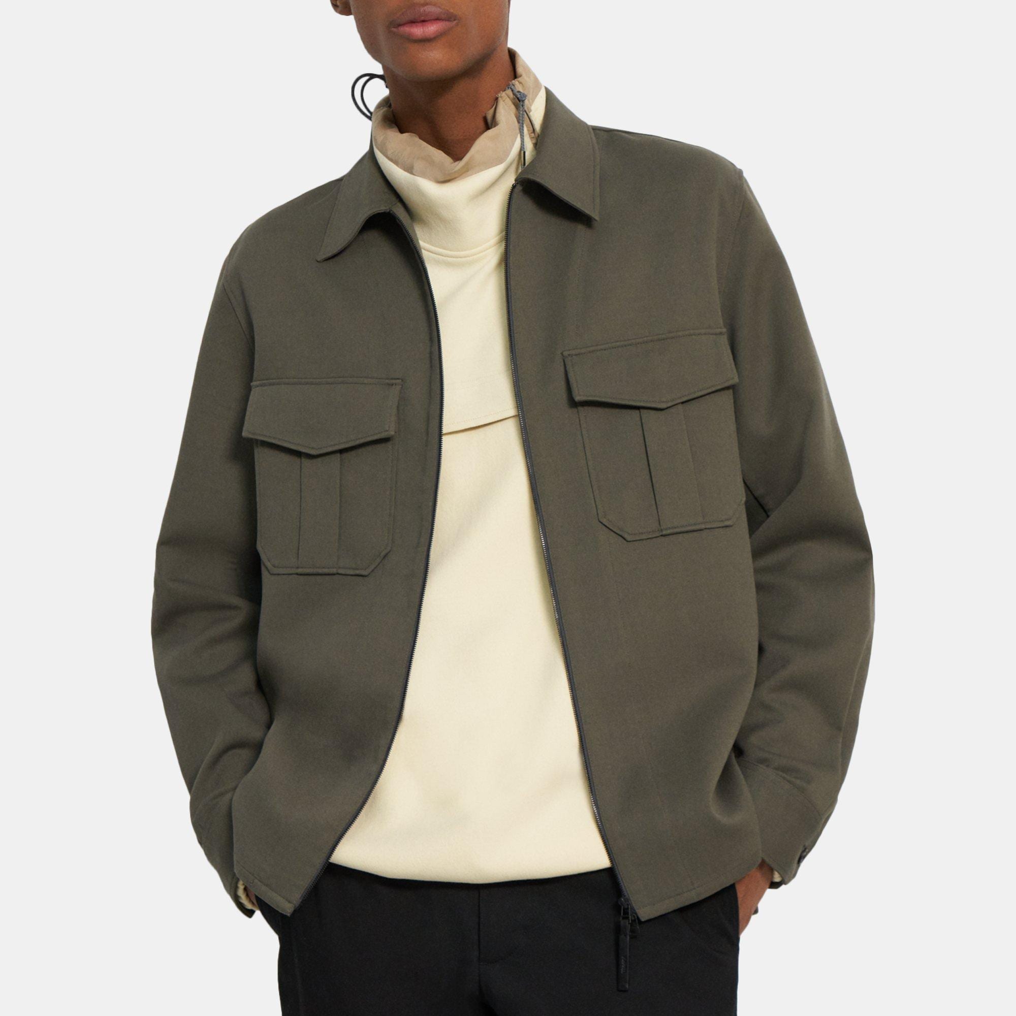 Cotton-Wool Twill Shirt Jacket | Theory Outlet