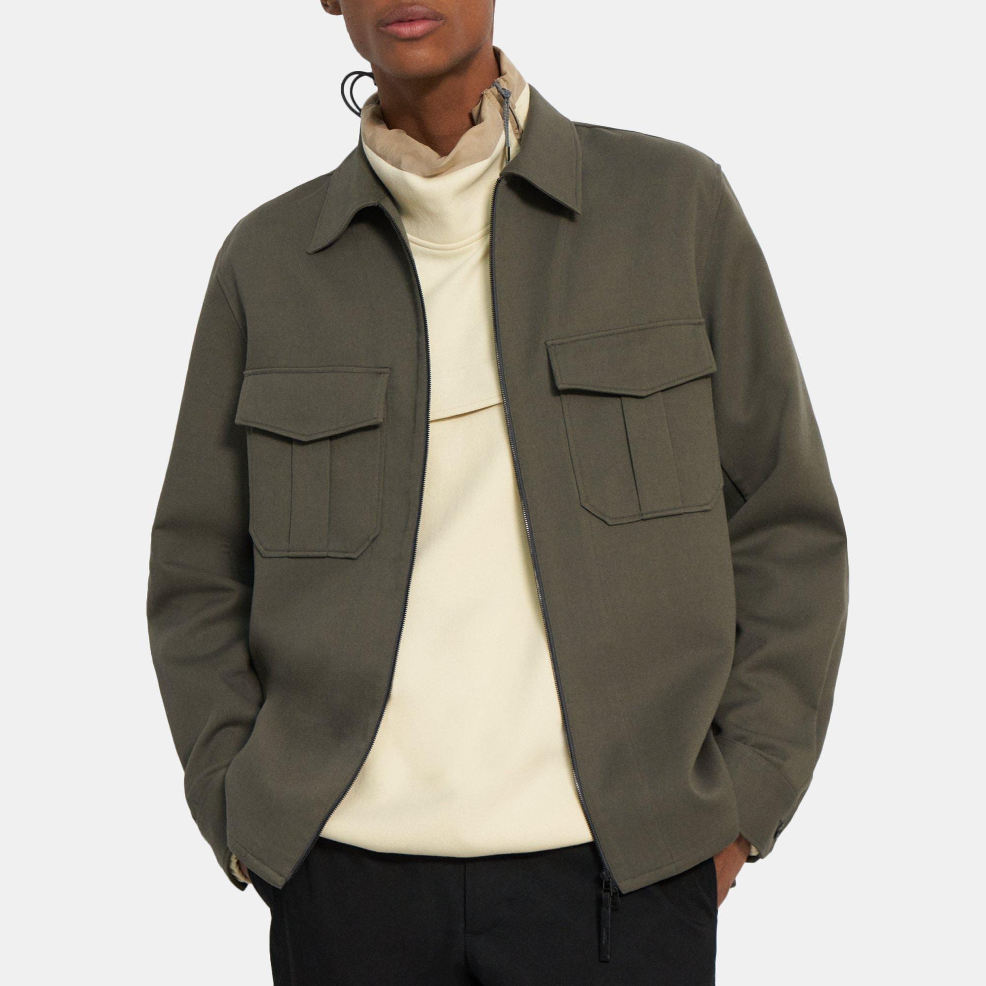 띠어리 Theory Cotton-Wool Twill Shirt Jacket,SOFT SAGE