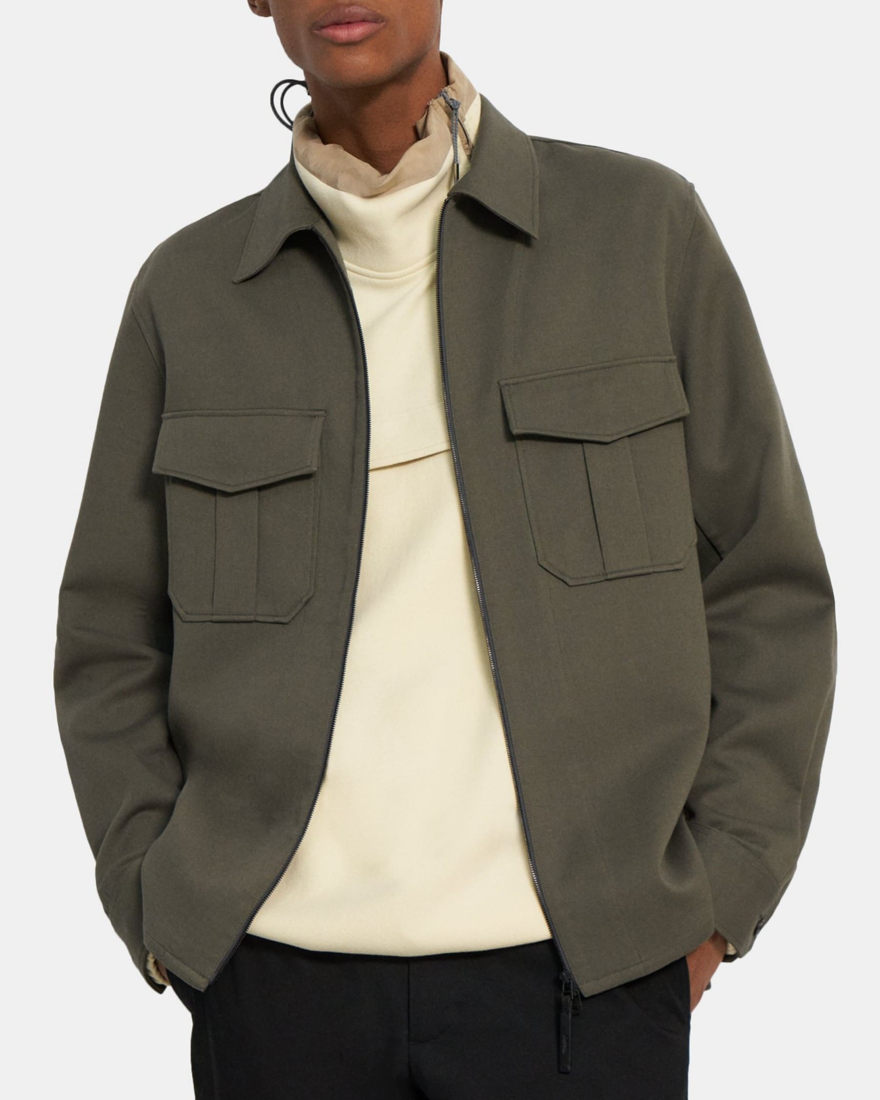띠어리 Theory Cotton-Wool Twill Shirt Jacket,SOFT SAGE