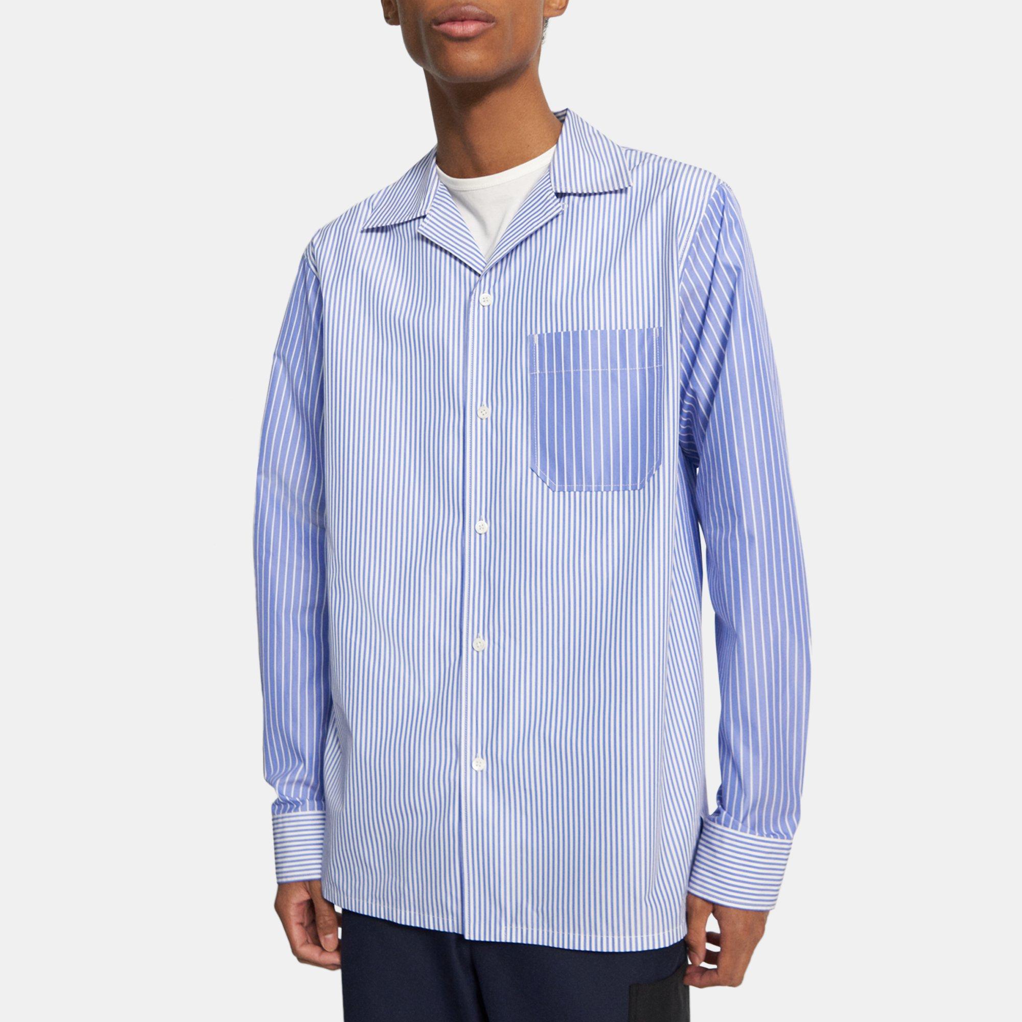 띠어리 Theory Striped Cotton Shirt,BLUE MULTI