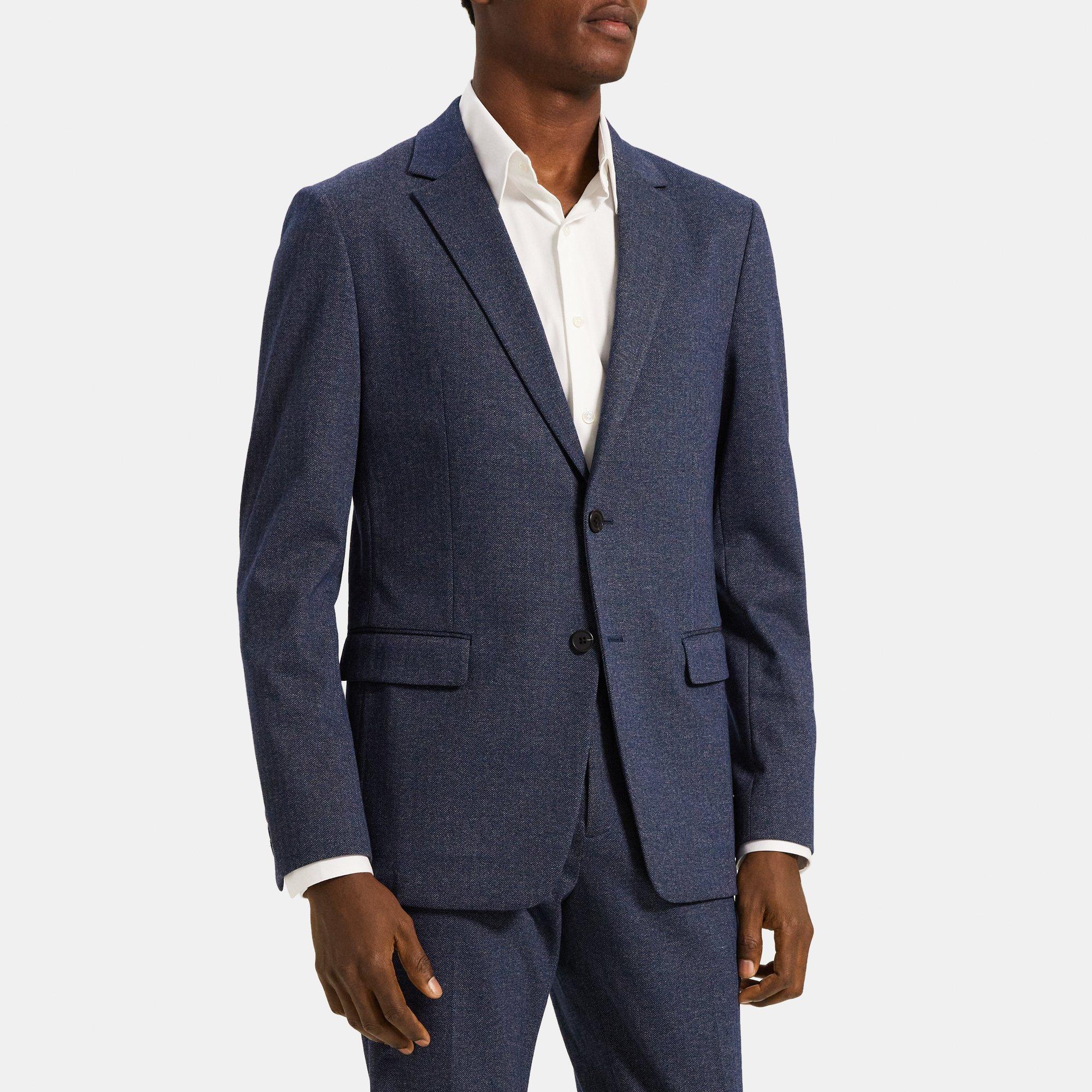 Herringbone Viscose Blend Unstructured Suit Jacket Theory Outlet