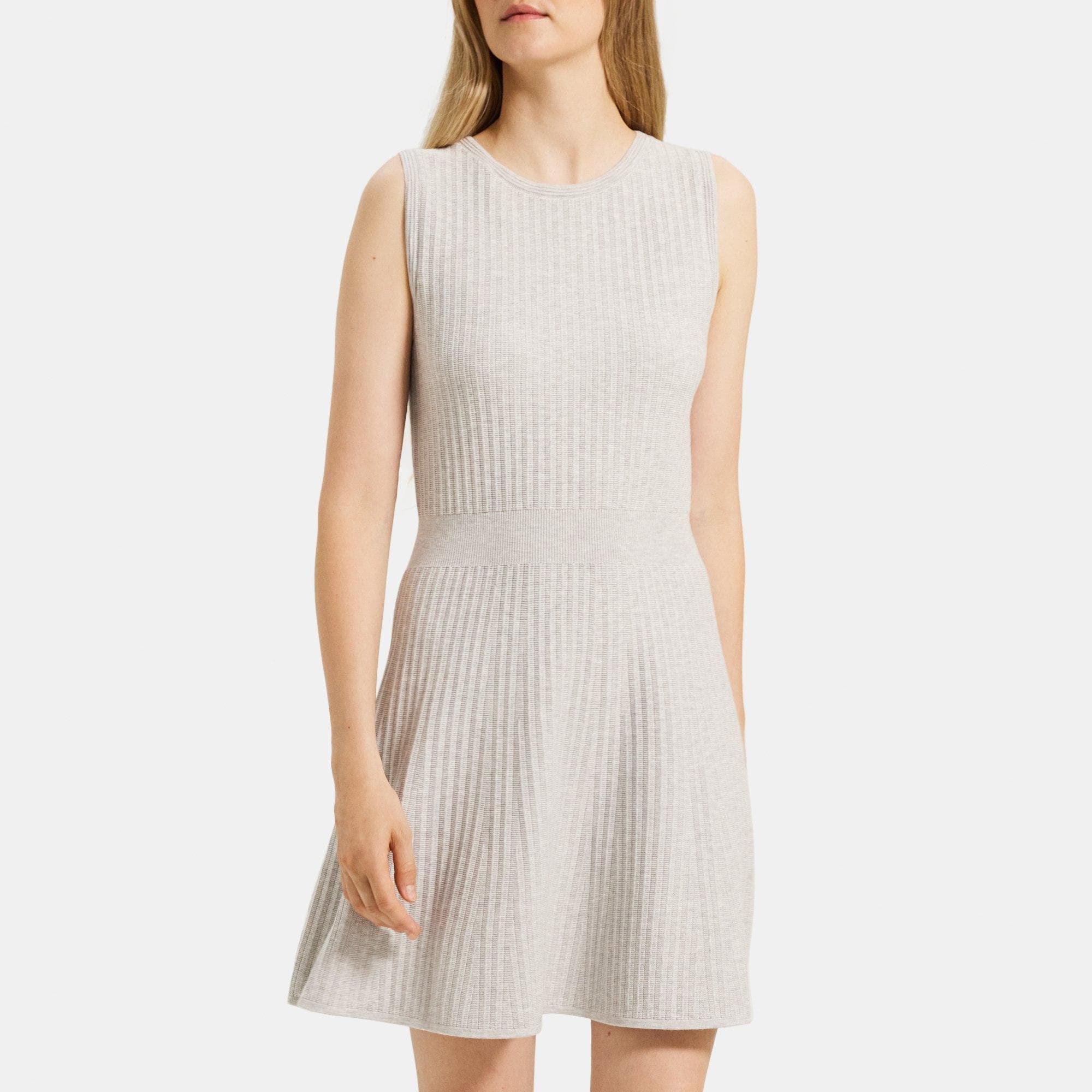 Stretch Viscose Knit Fit-and-Flare Dress | Theory Outlet