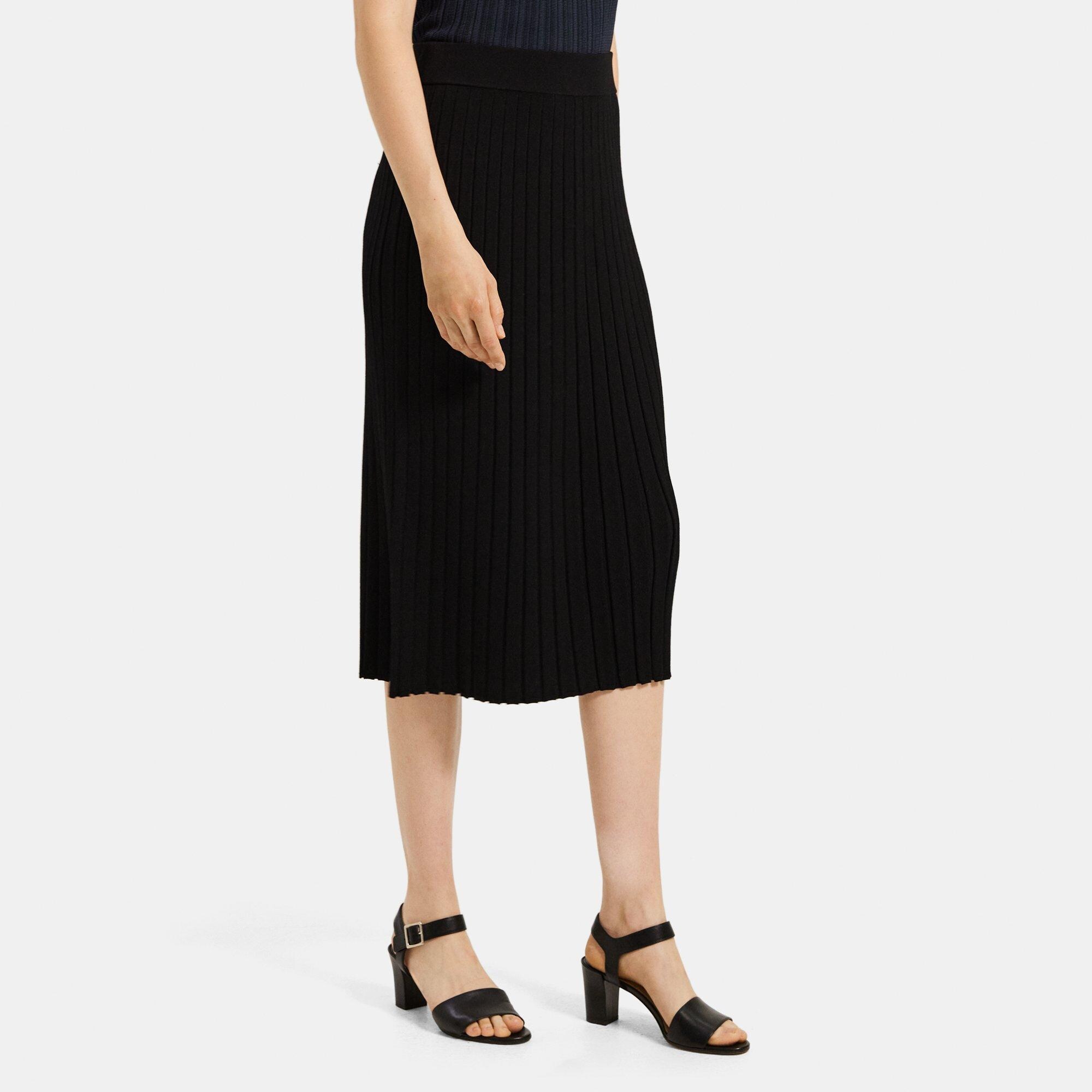 PLEAT MIDI SKIRT | Theory Outlet