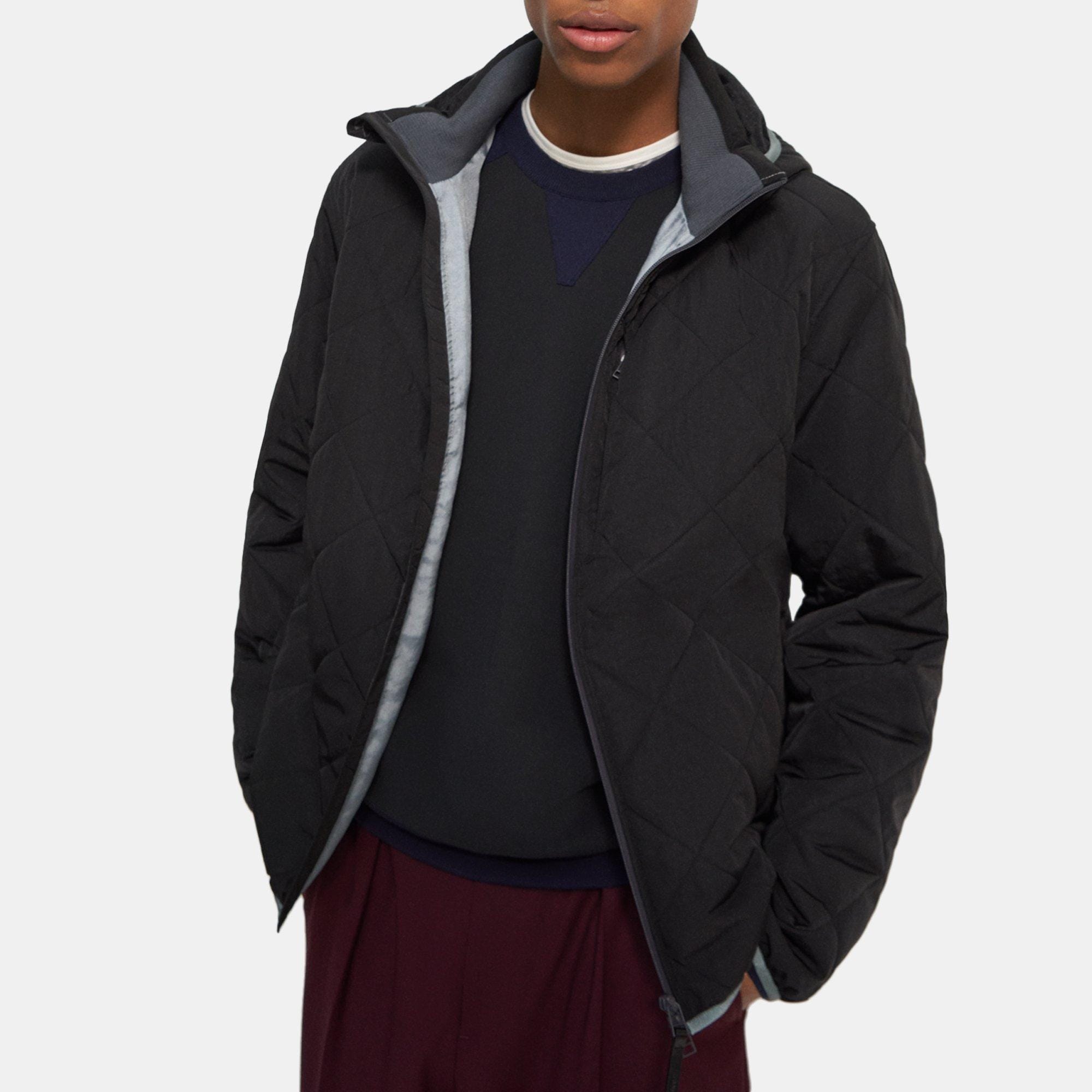 Hooded Recycled Tech Nylon Jacket | Theory Outlet