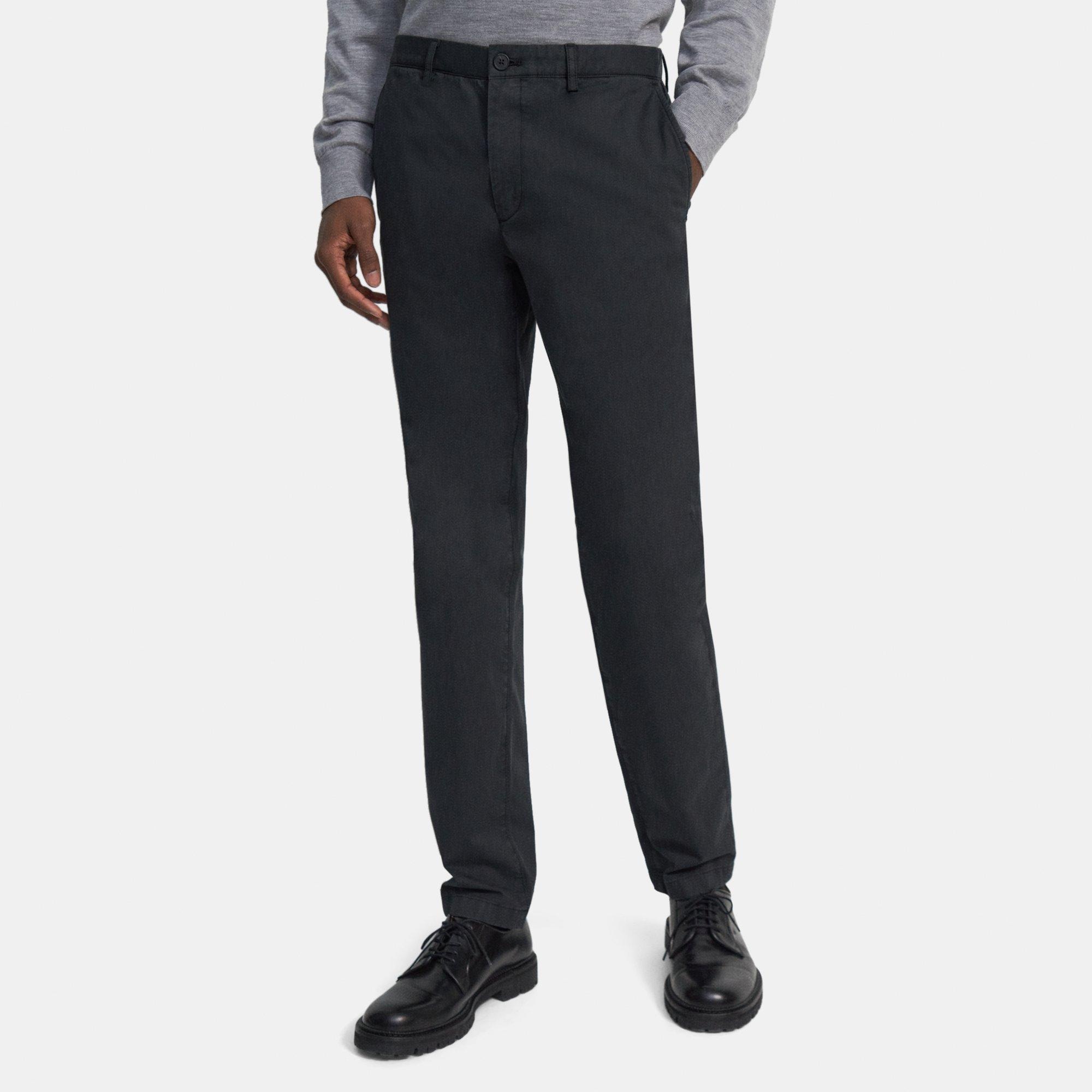 Black Organic Cotton Classic-Fit Pant | Theory Outlet