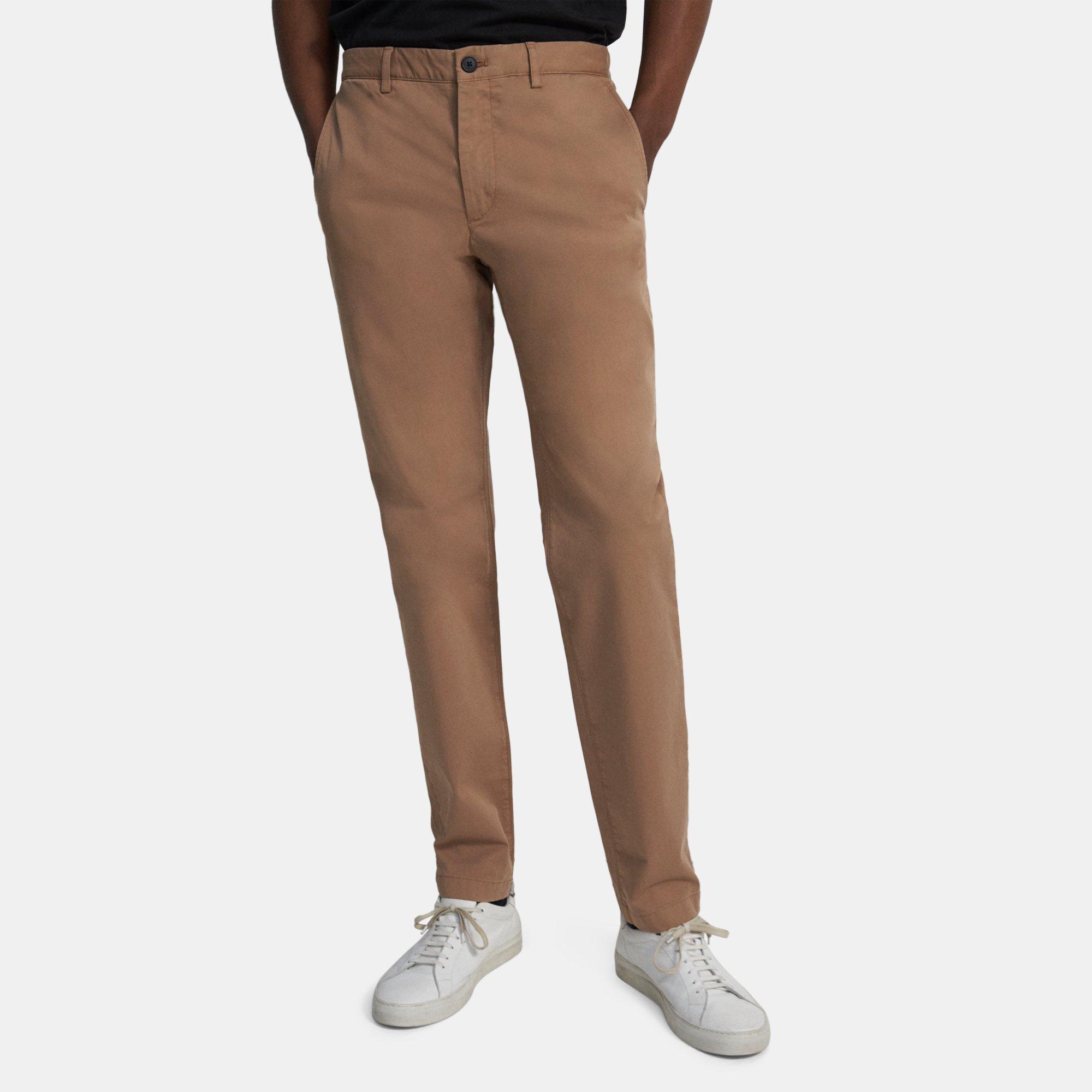 Brown Organic Cotton Classic-Fit Pant | Theory Outlet
