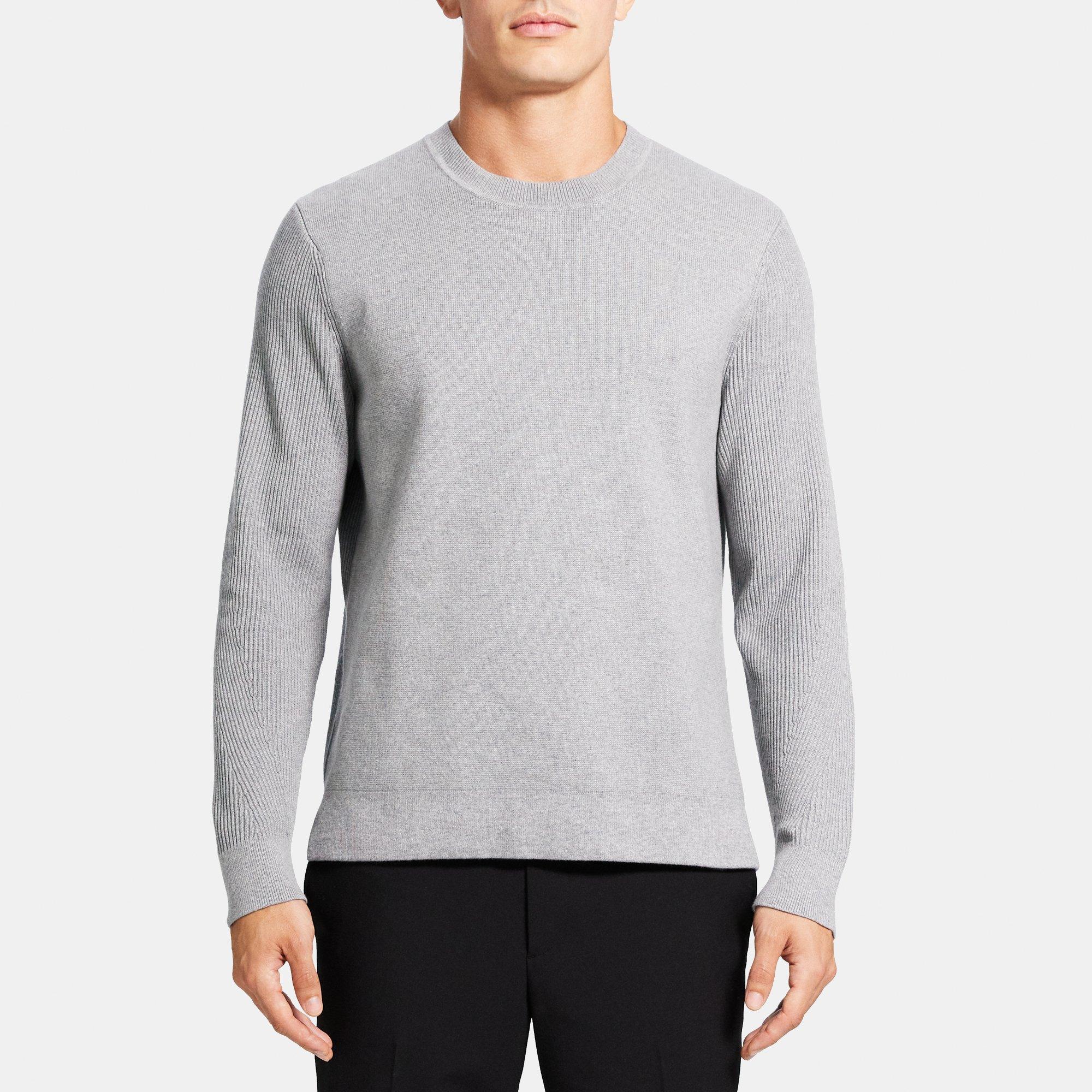 띠어리 Theory Crewneck Sweater in Cotton,MEDIUM GREY