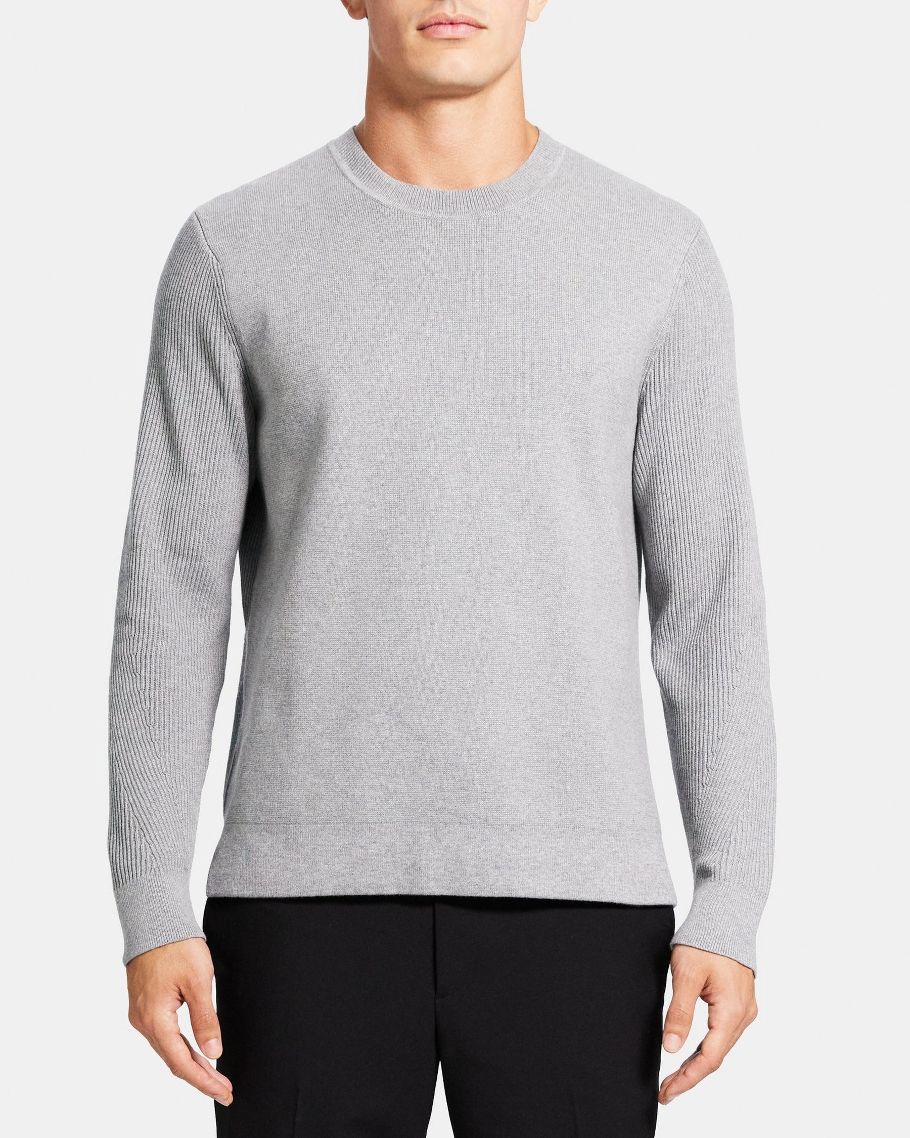 띠어리 Theory Crewneck Sweater in Cotton,MEDIUM GREY