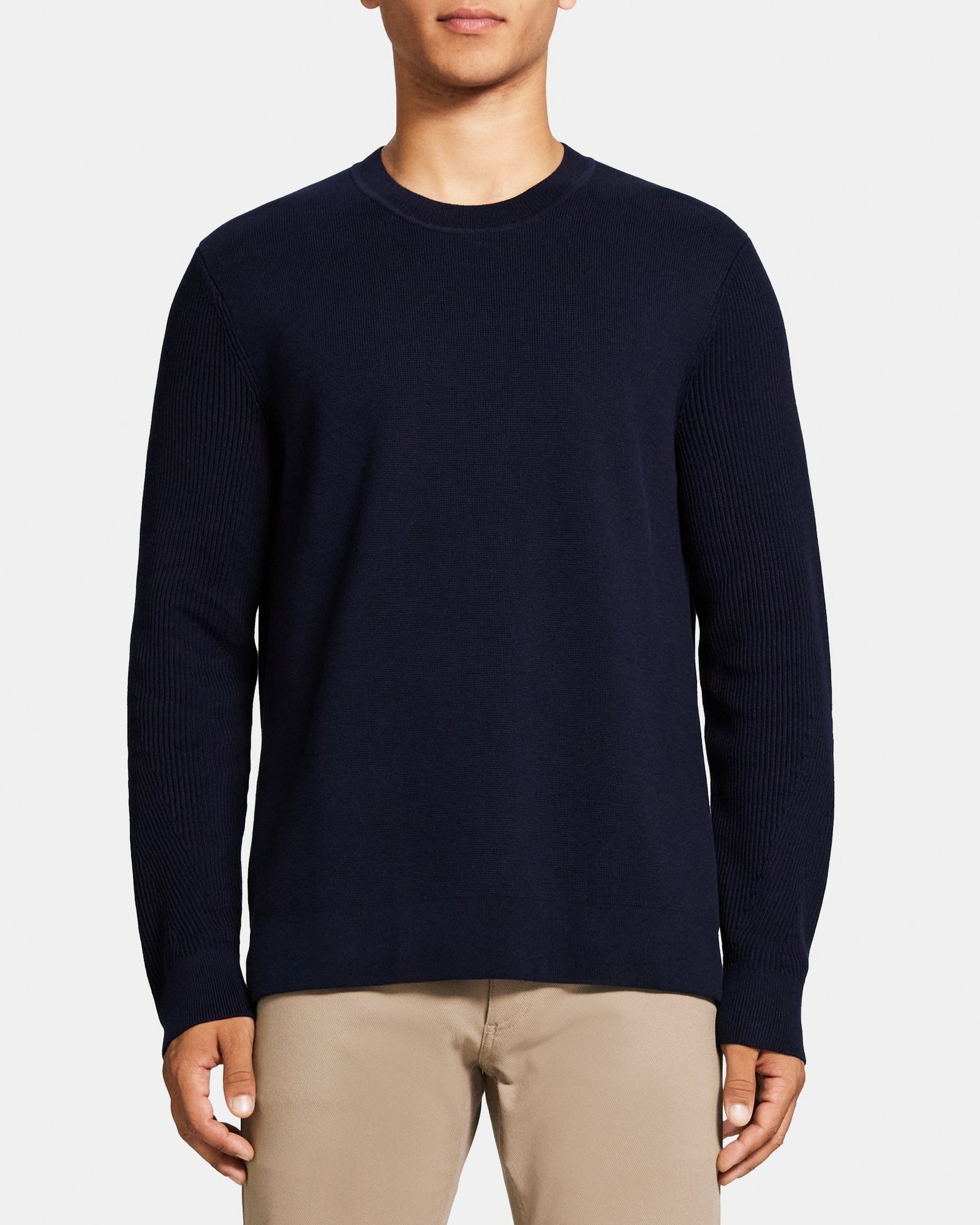 띠어리 Theory Crewneck Sweater in Cotton,BALTIC