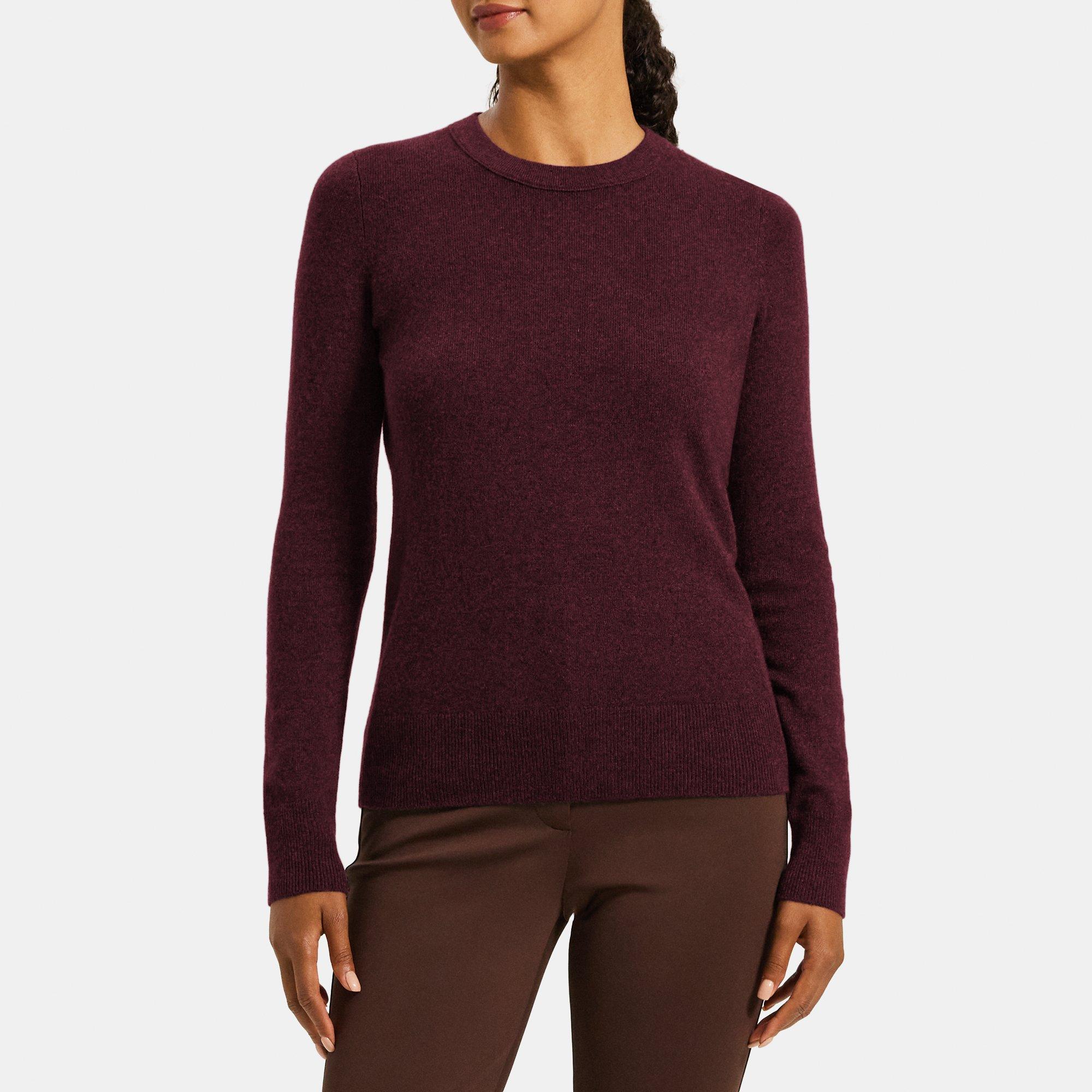 띠어리 Theory Crewneck Sweater in Cashmere,CABERNET