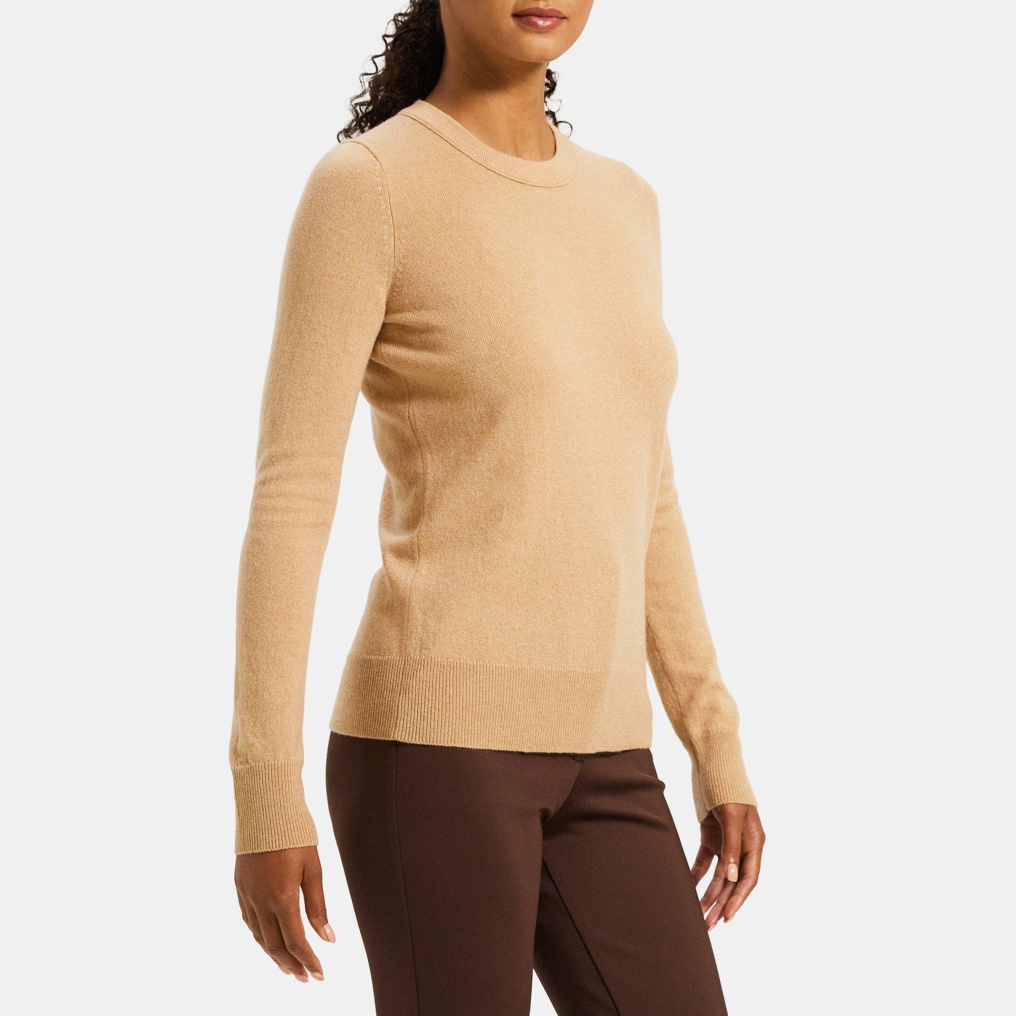 띠어리 Theory Crewneck Sweater in Cashmere,MEDIUM CAMEL