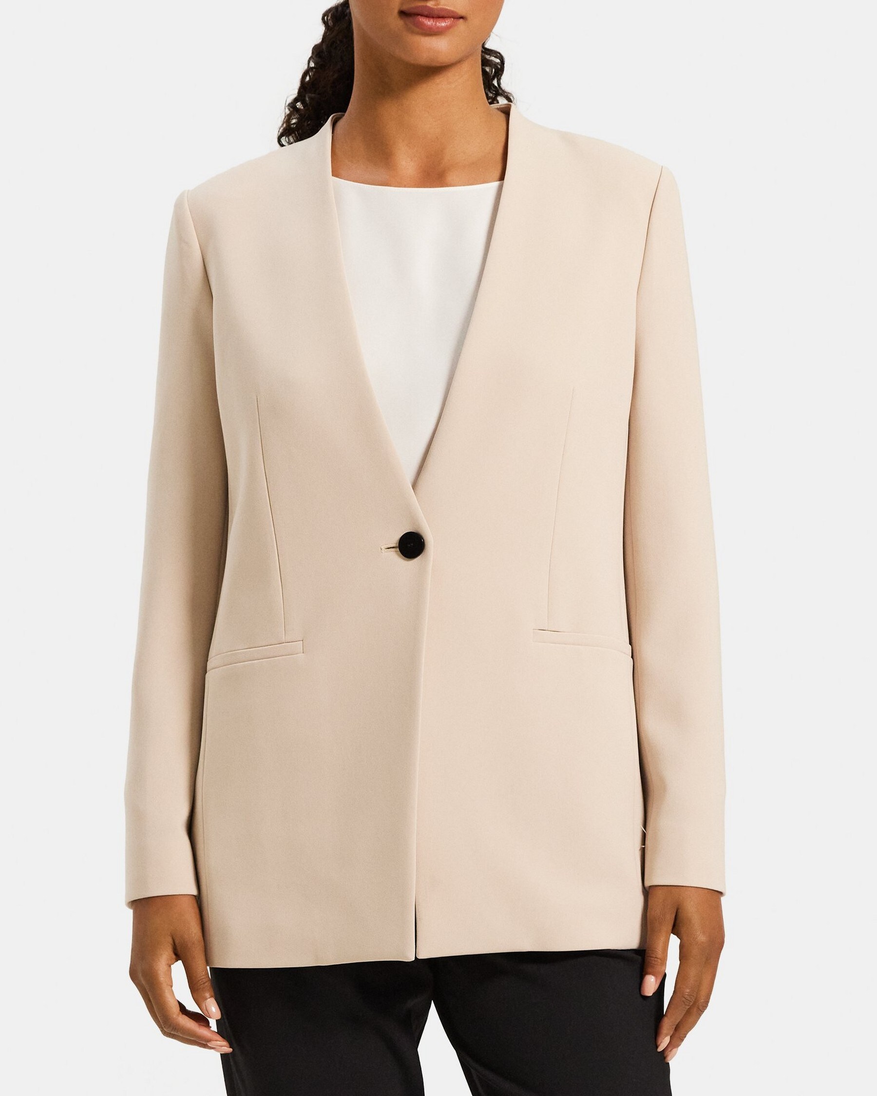 Theory Collarless Blazer in Crepe