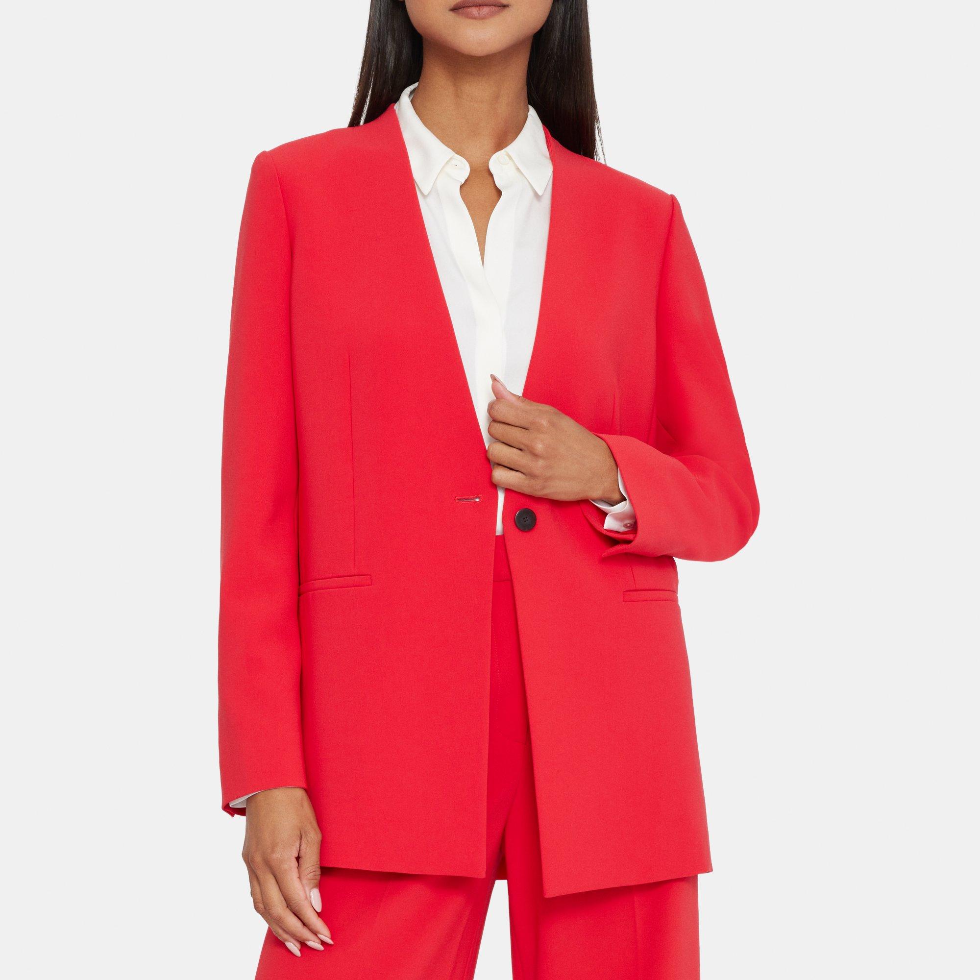 Theory Collarless Blazer in Crepe