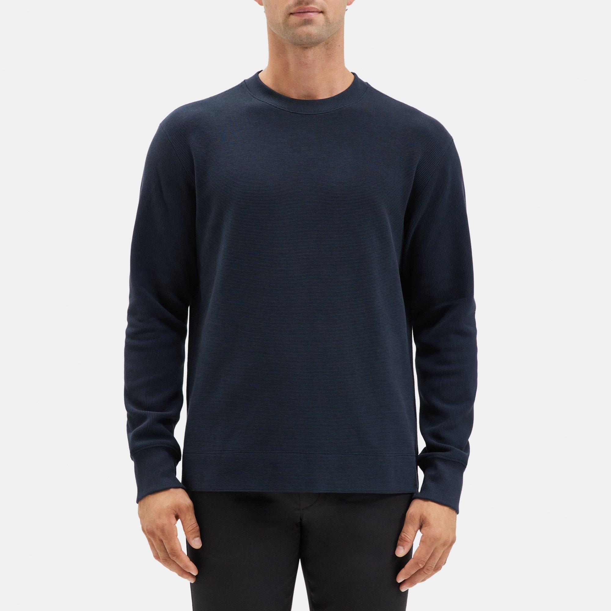 띠어리 Theory Crewneck Sweatshirt in Organic Cotton,BALTIC