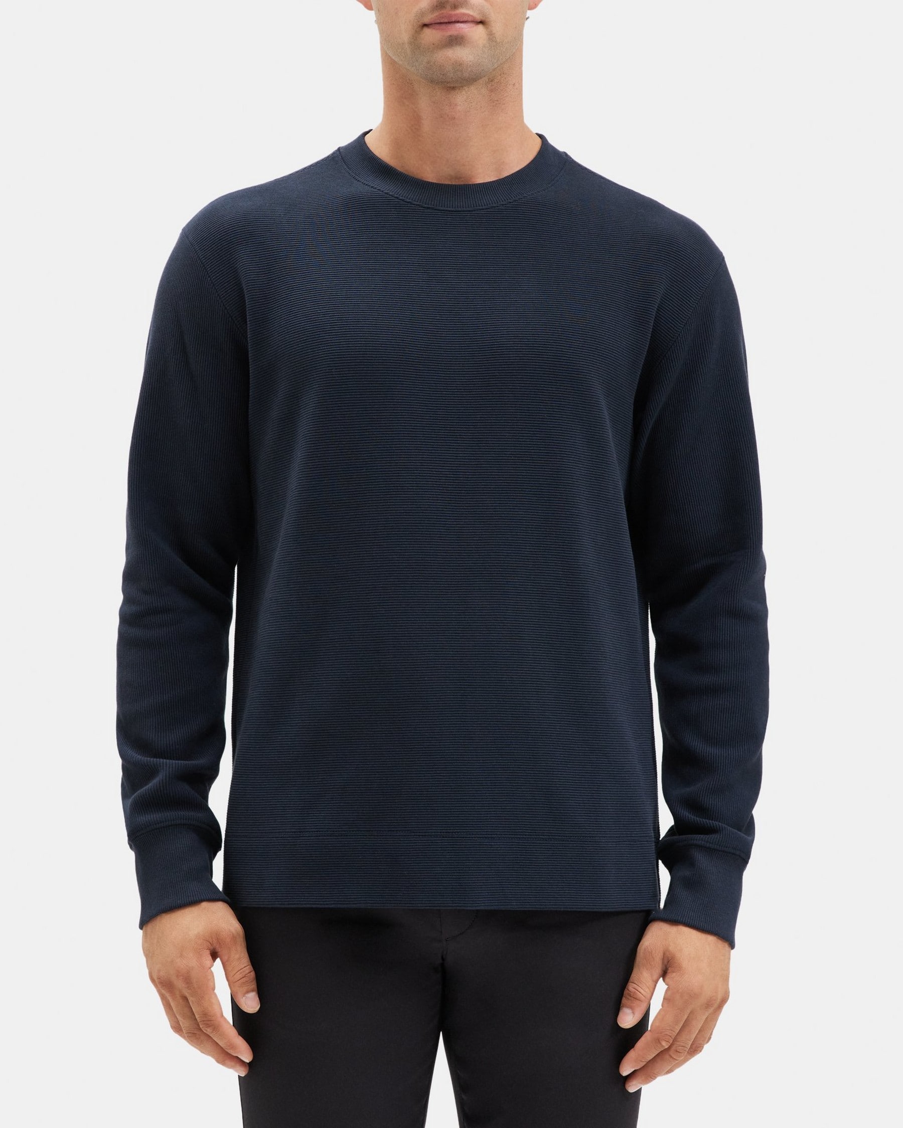 띠어리 Theory Crewneck Sweatshirt in Organic Cotton,BALTIC