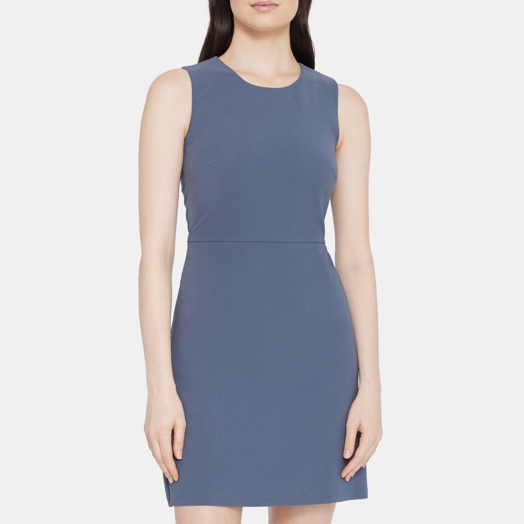 Buy Theory Neutral A-line Midi Dress in Crepe for Women in Kuwait