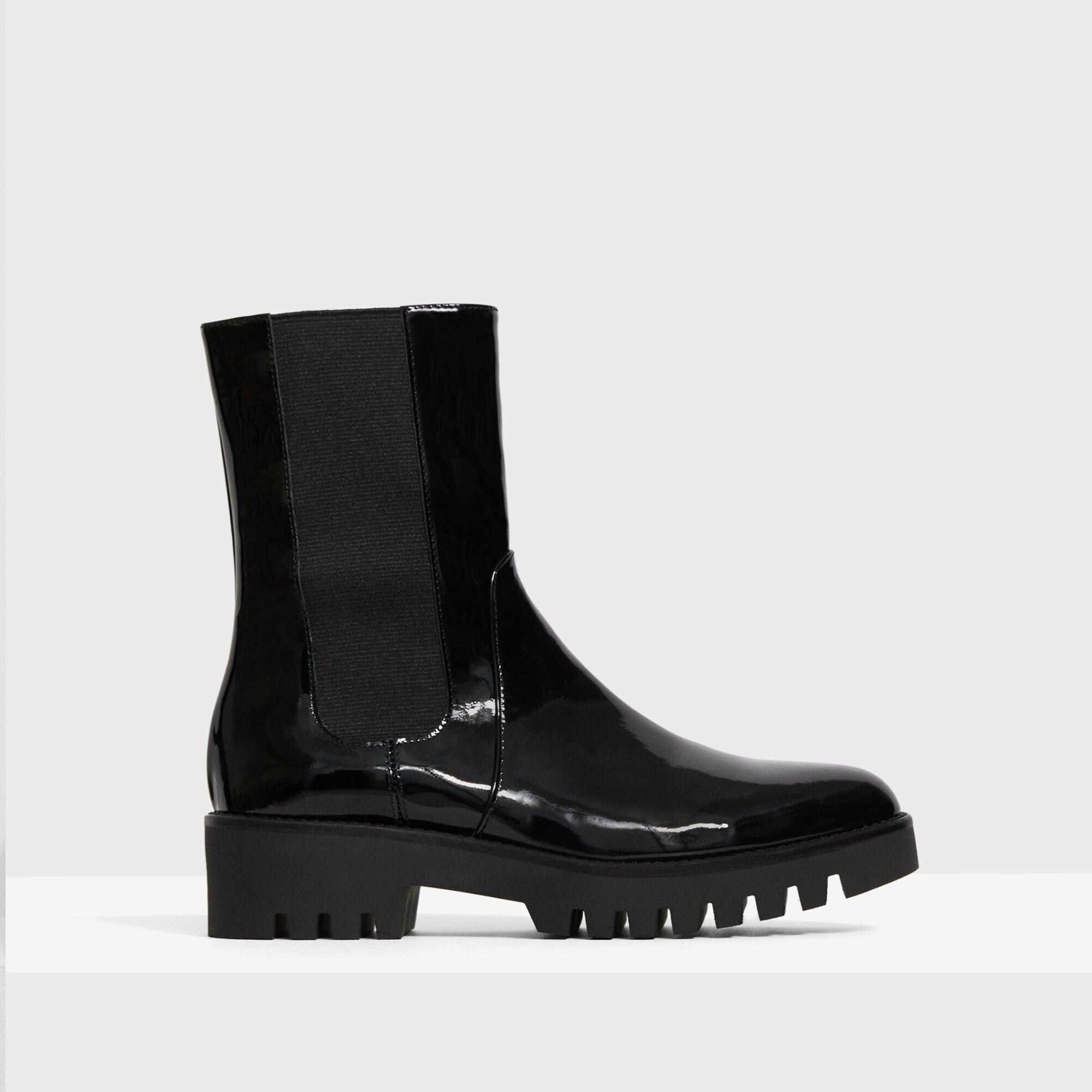 Patent leather chelsea sales boots womens