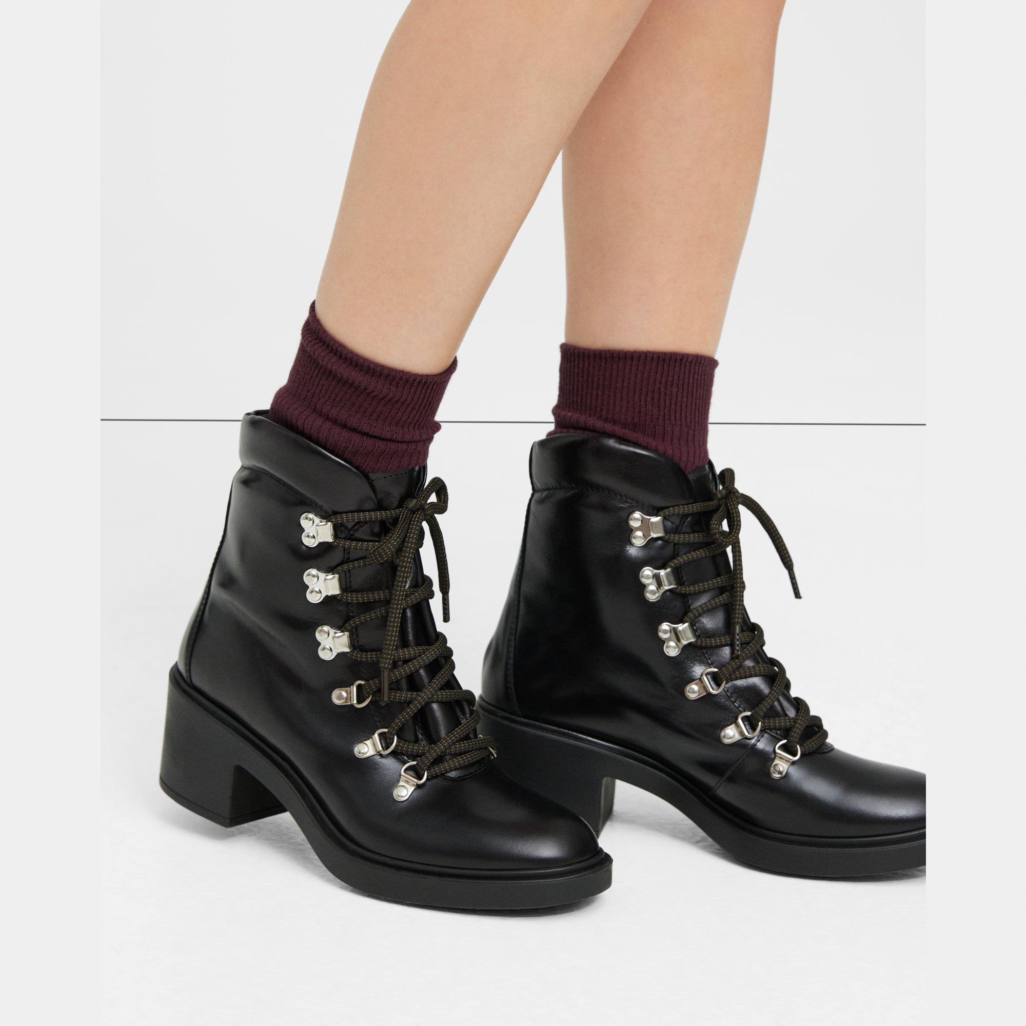 Leather hiker ankle boots hotsell