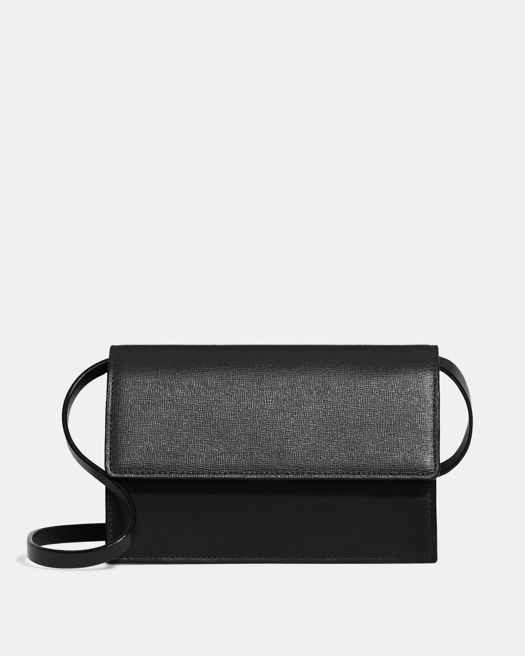 띠어리 Theory Shoulder Box Bag in Leather,BLACK