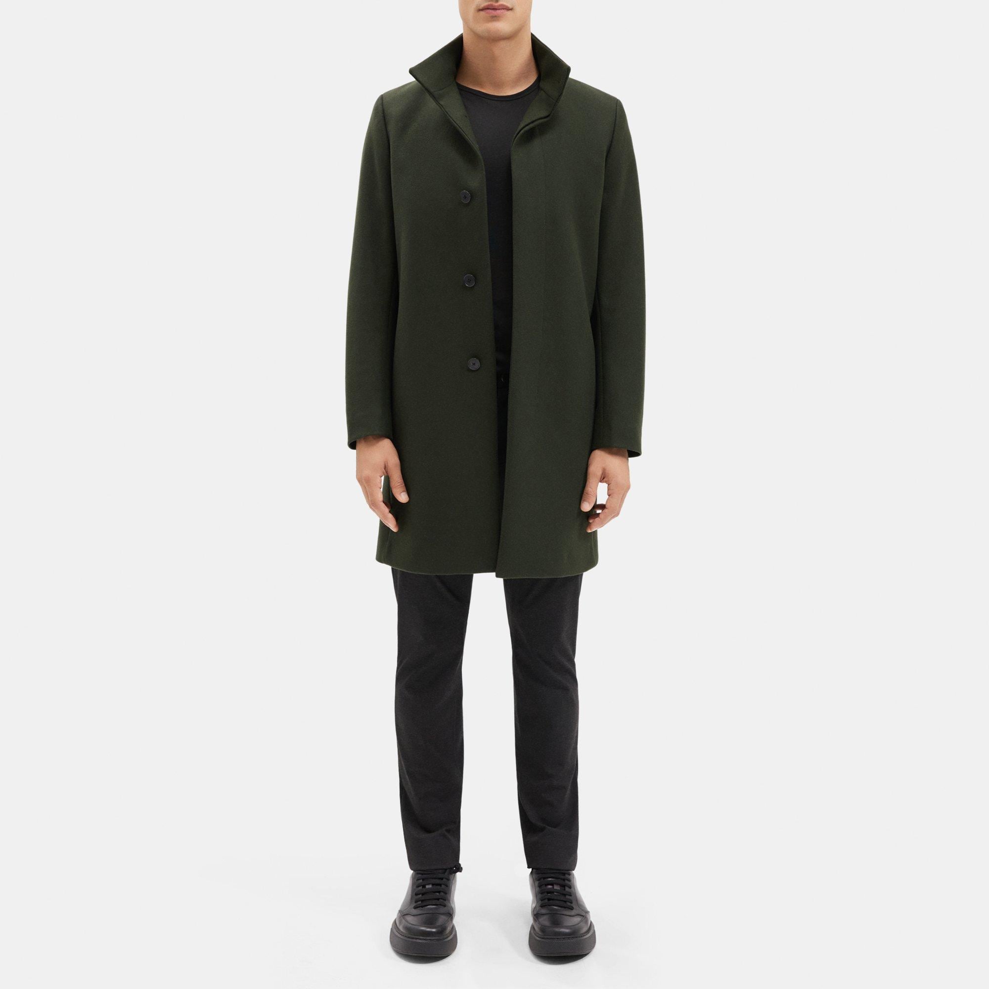 띠어리 Theory Single-Breasted Coat in Wool Melton,DARK FOREST