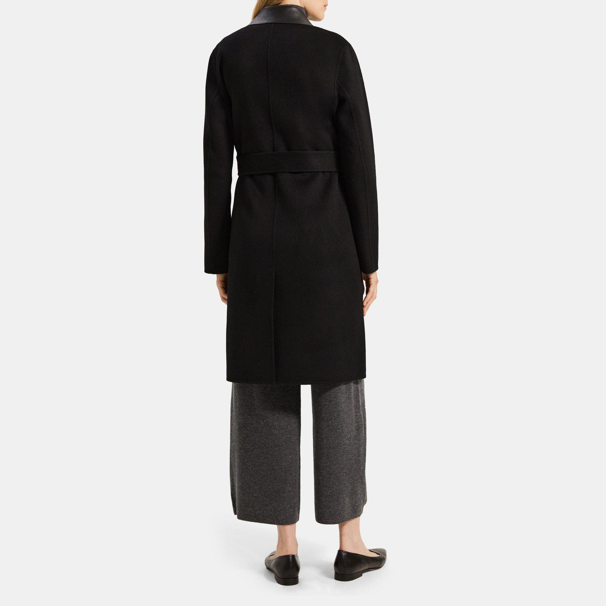 Double Face Wool Cashmere Relaxed Trench Coat Theory Outlet 