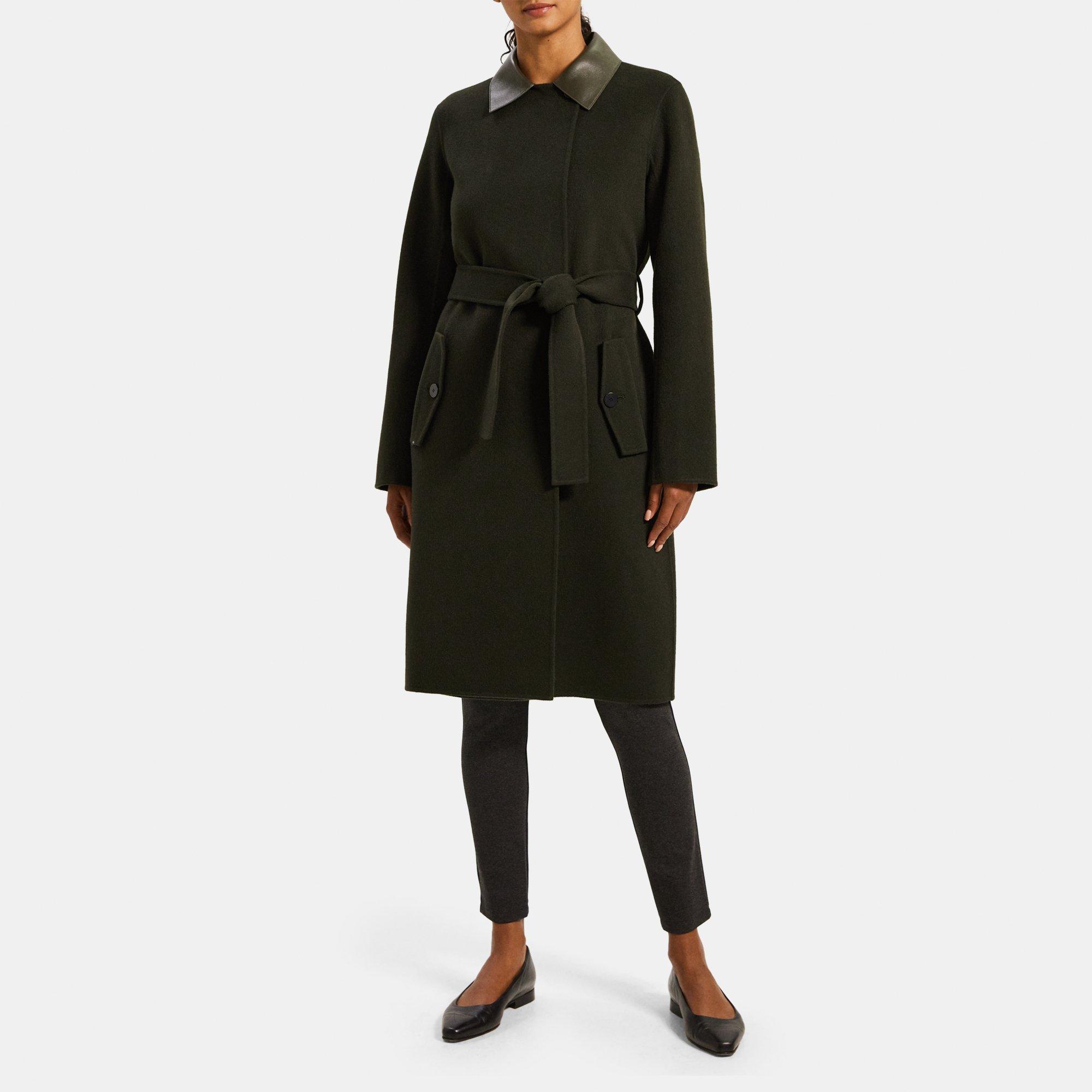 Double Face Wool Cashmere Relaxed Trench Coat Theory Outlet