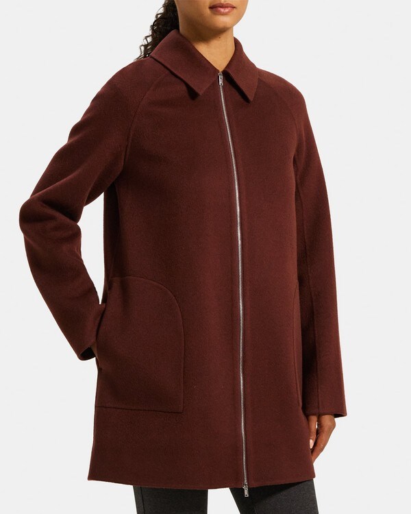 띠어리 Theory Relaxed Coat in Double-Face Wool-Cashmere,CABERNET