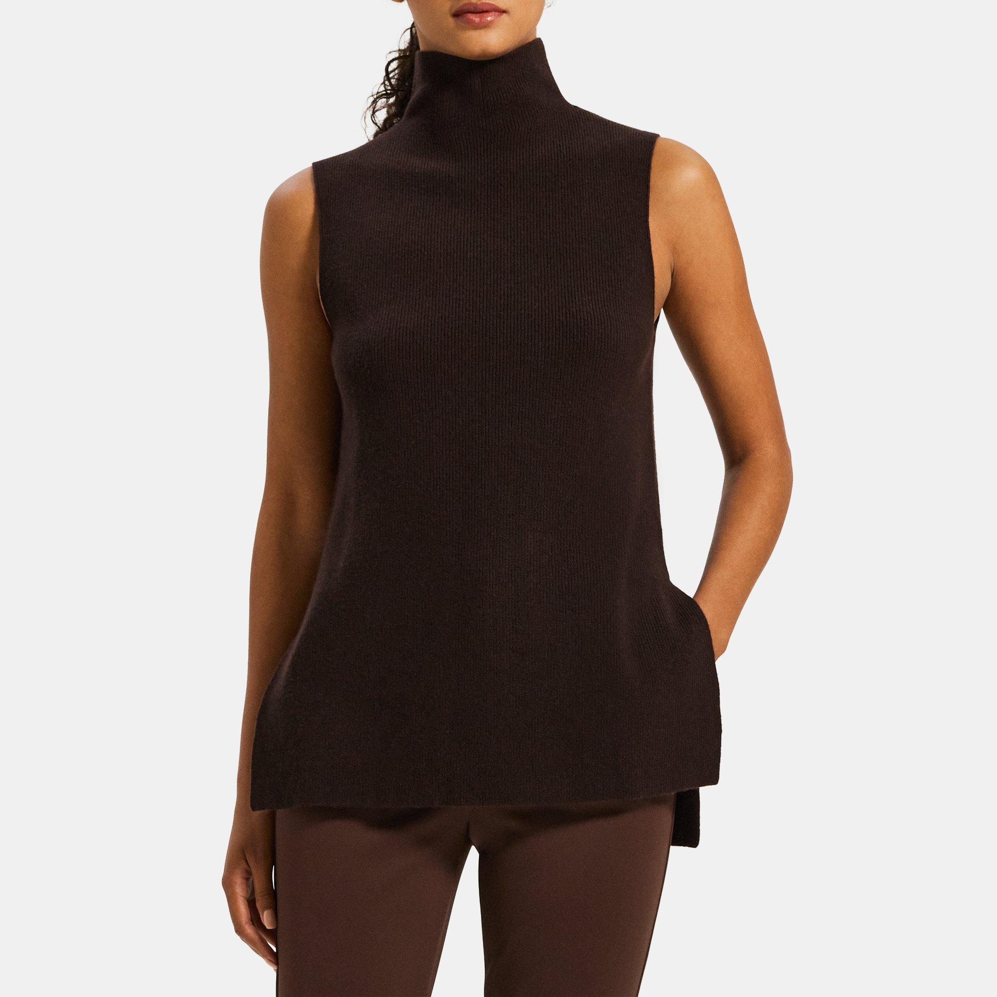 Ladies sleeveless mock turtleneck shell online