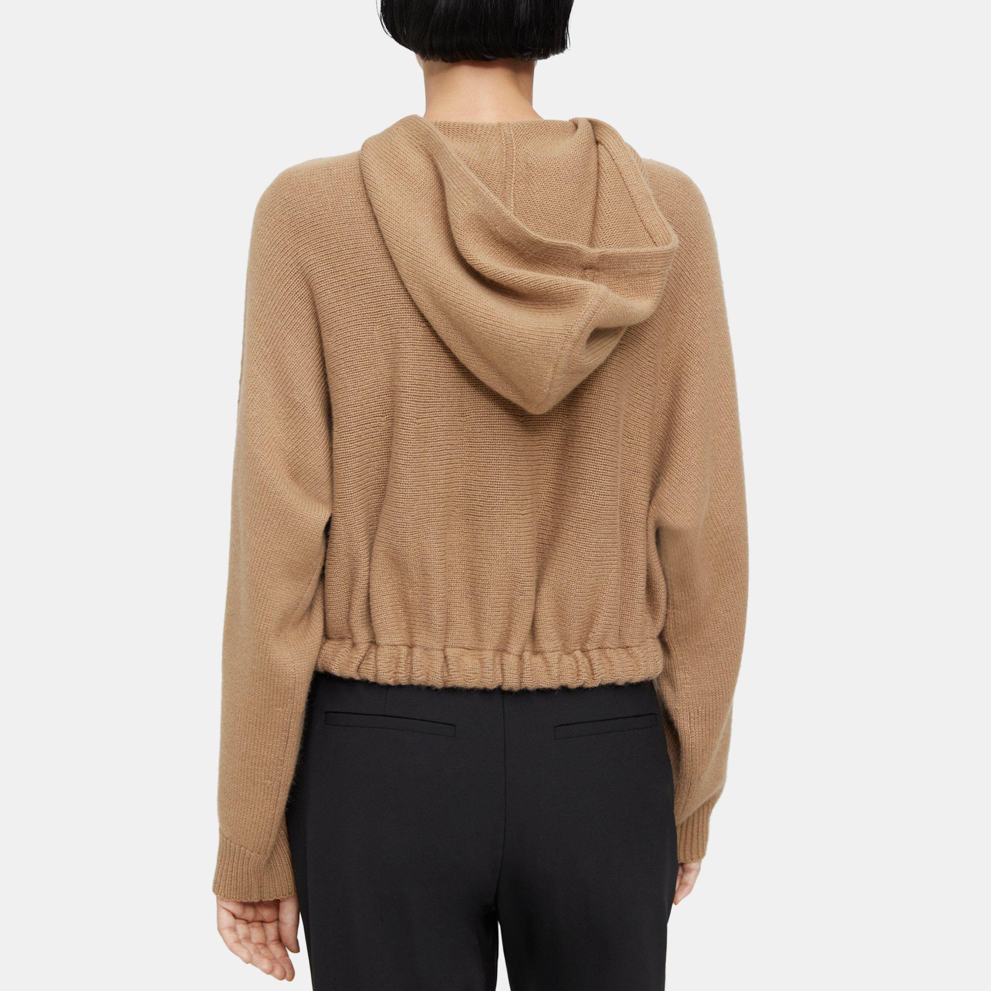 Cropped store cashmere hoodie