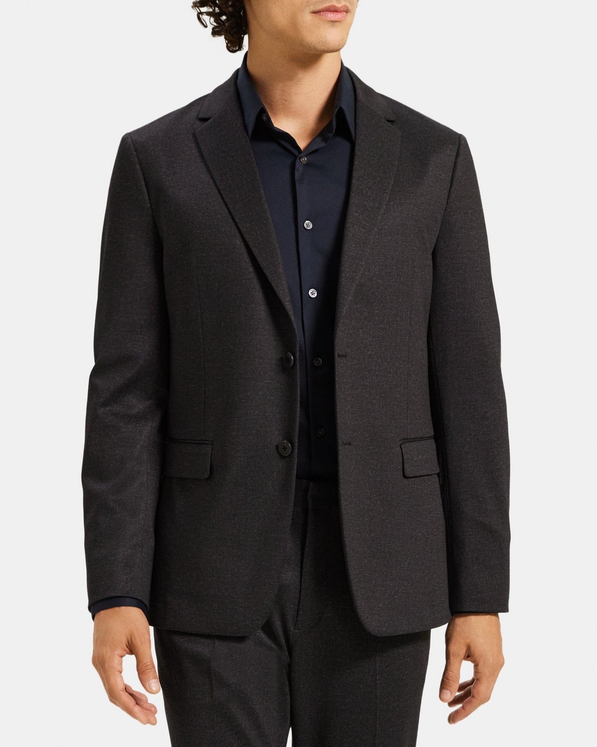 Unstructured Suit Jacket in Knit Twill
