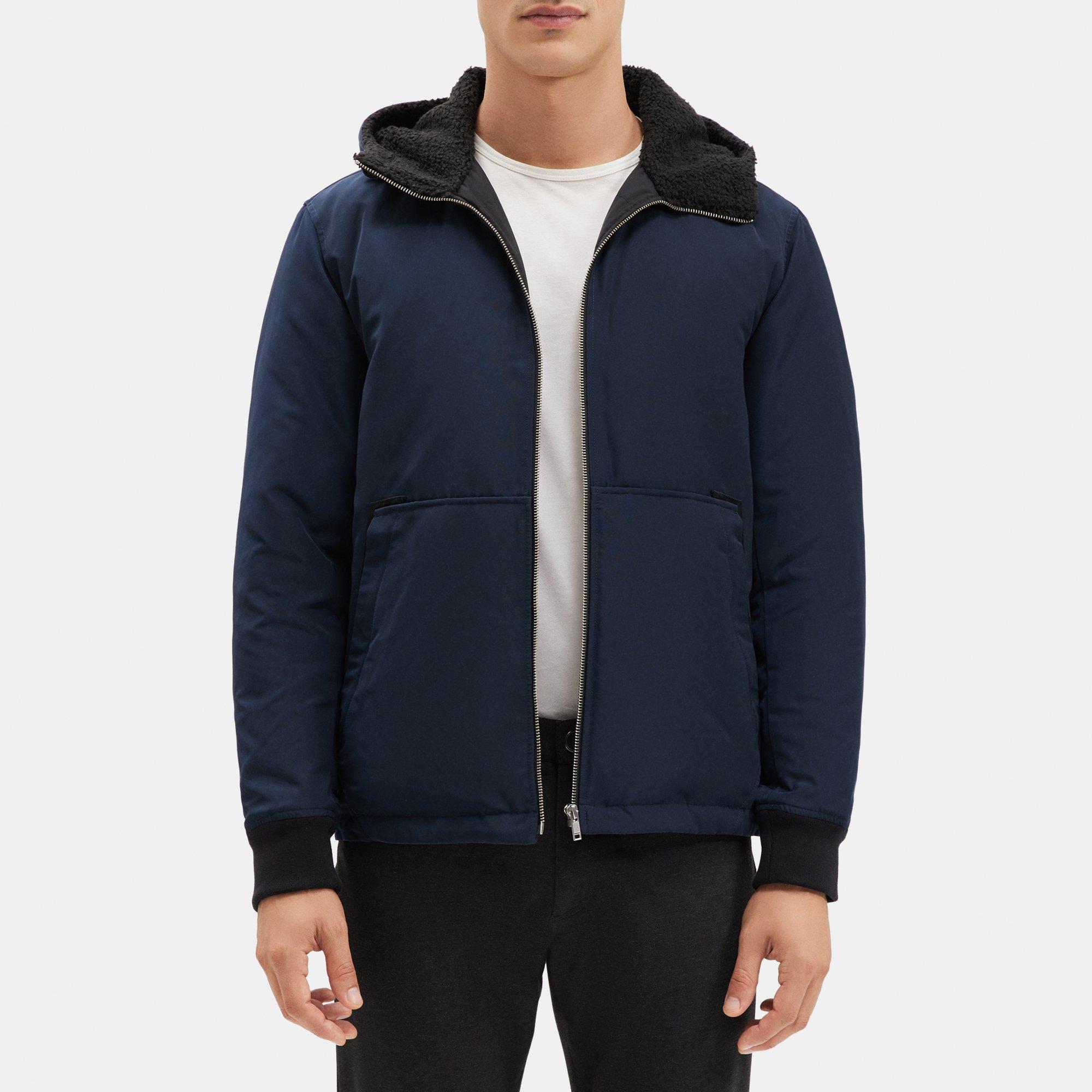 Theory Hooded Puffer Jacket in Polyester