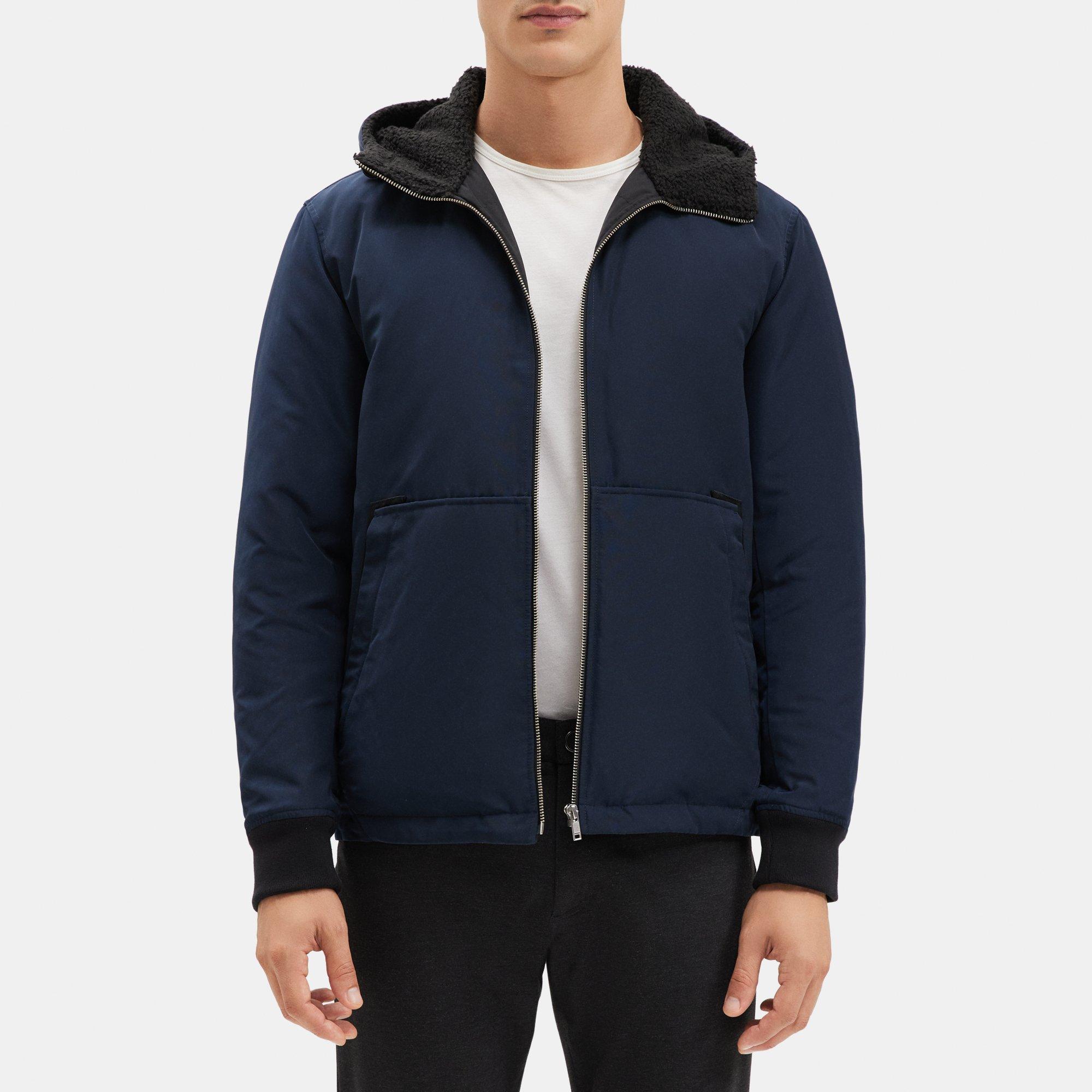 띠어리 Theory Hooded Puffer Jacket in Polyester,ECLIPSE