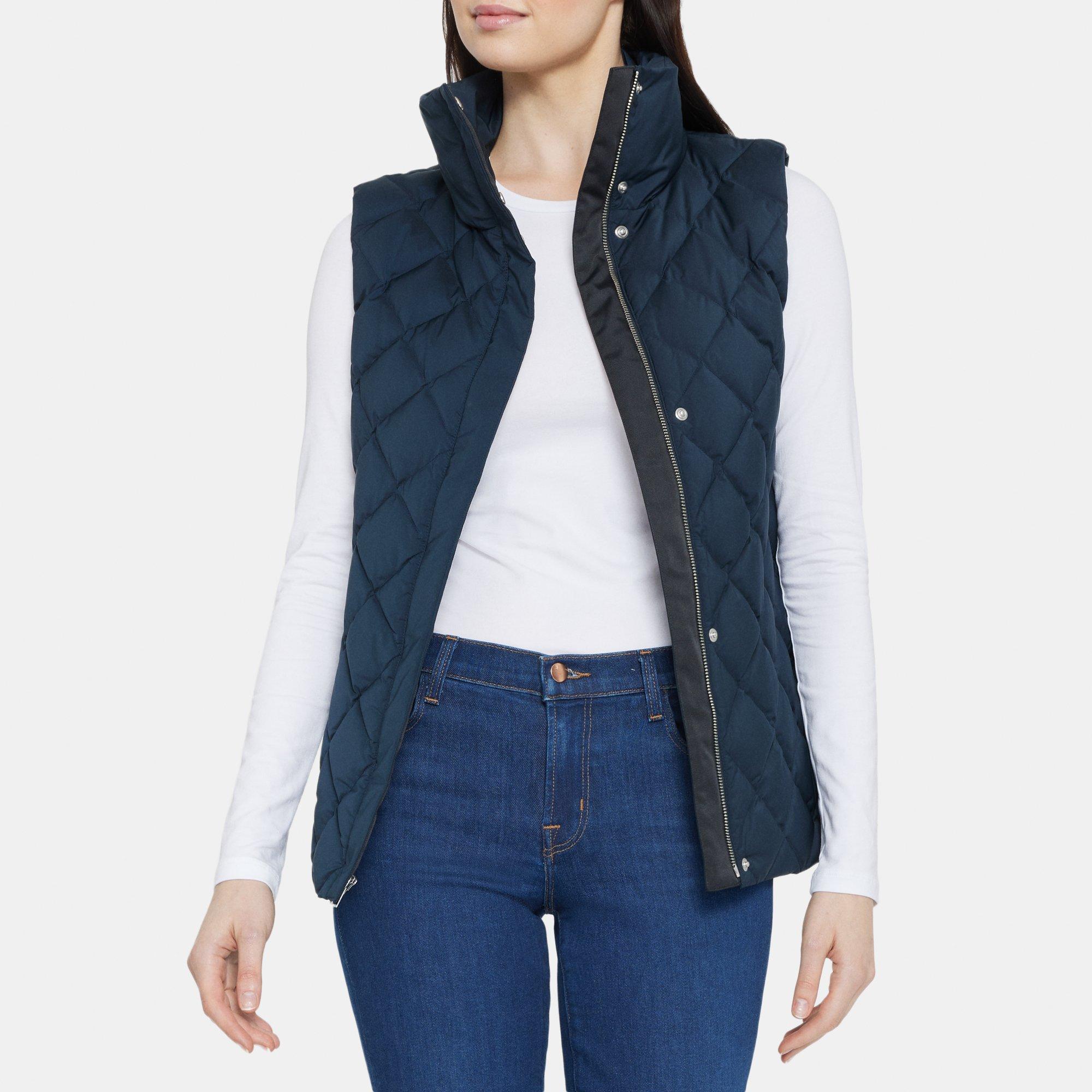 City Poly Quilted Vest | Theory Outlet